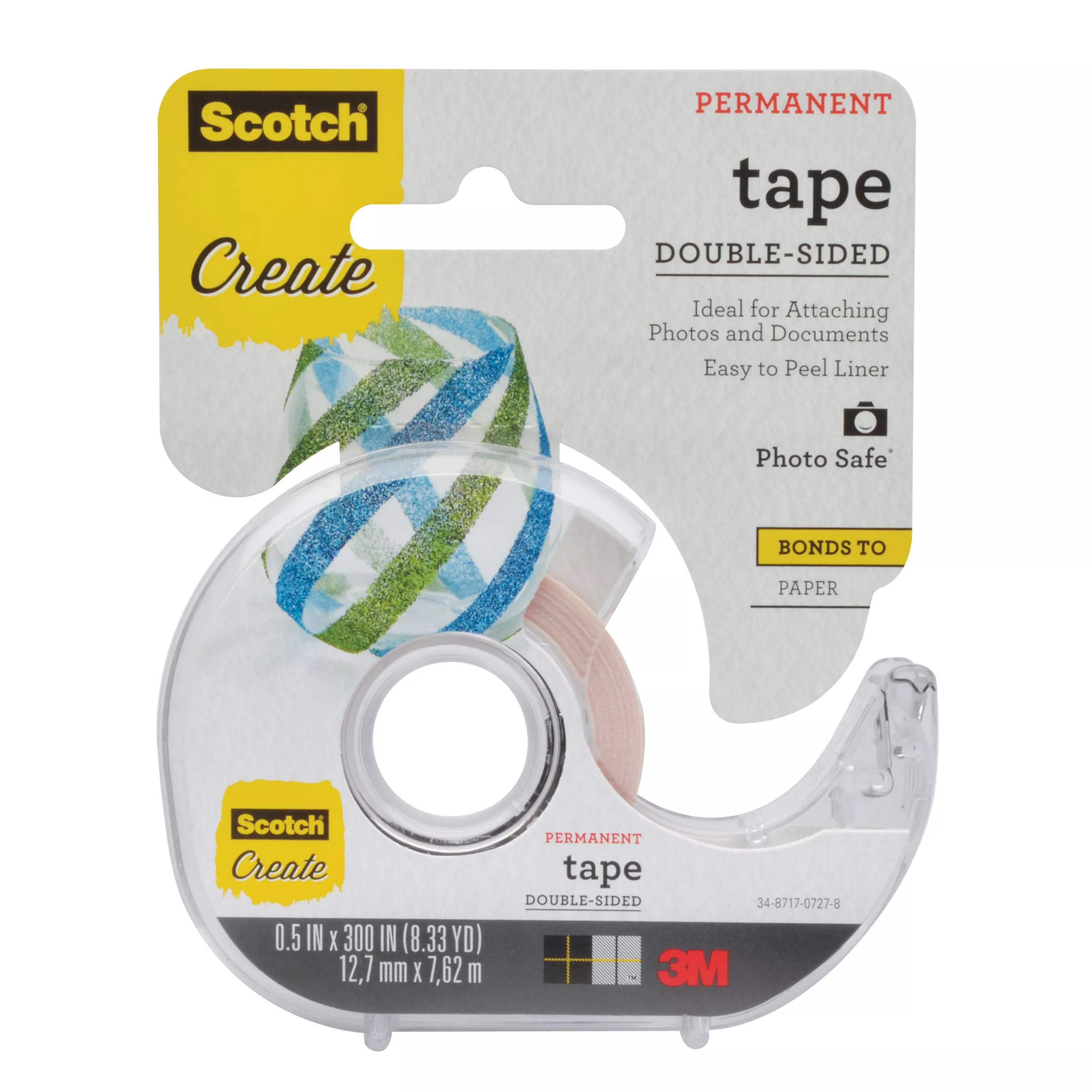 Scotch® Tape Double Sided 002-CFT, 1/2 in x 300 in