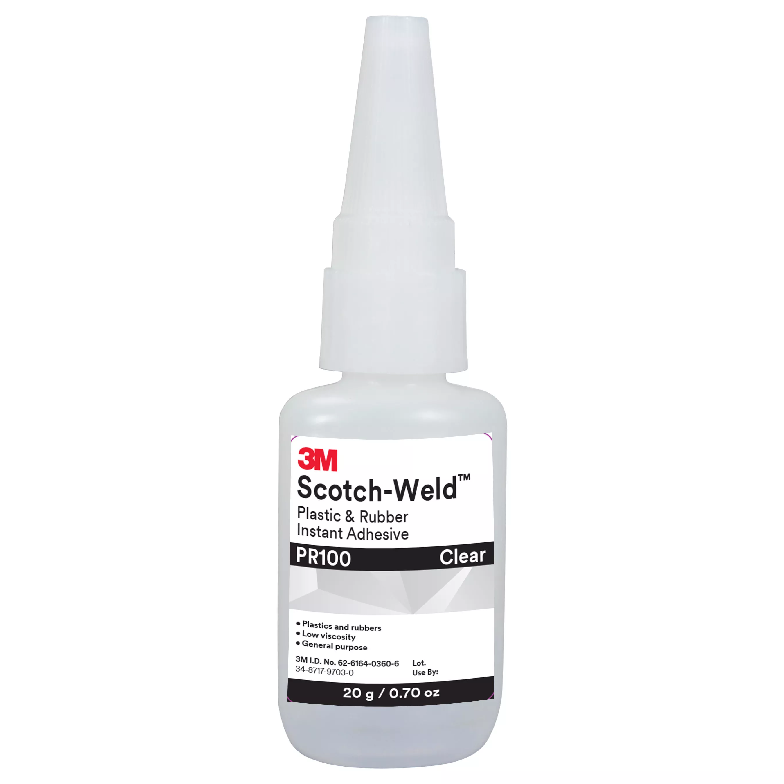 3M™ Scotch-Weld™ Plastic & Rubber Instant Adhesive PR100, Clear, 20
Gram, 10 Bottles/Case