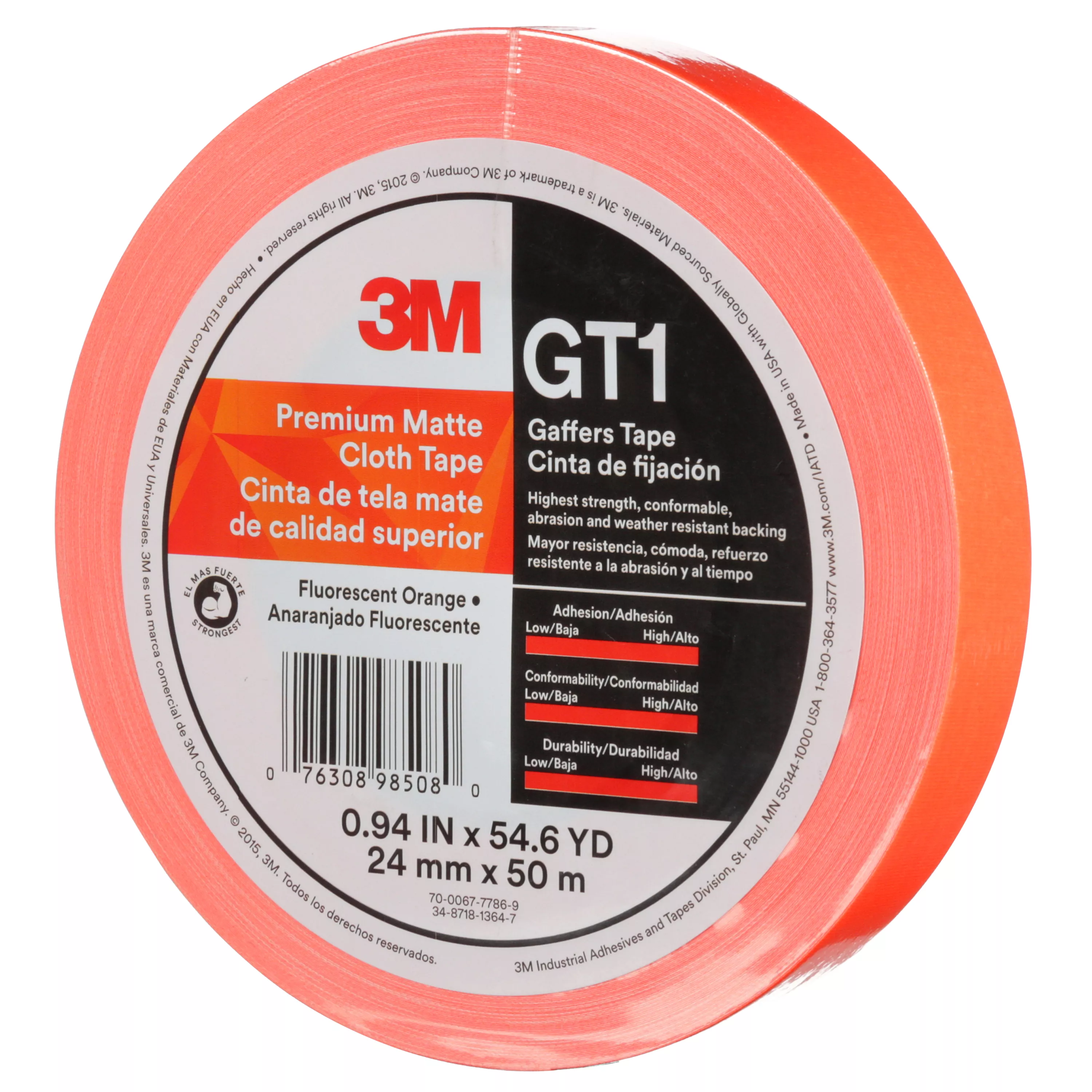 Product Number GT1 | 3M™ Premium Matte Cloth (Gaffers) Tape GT1