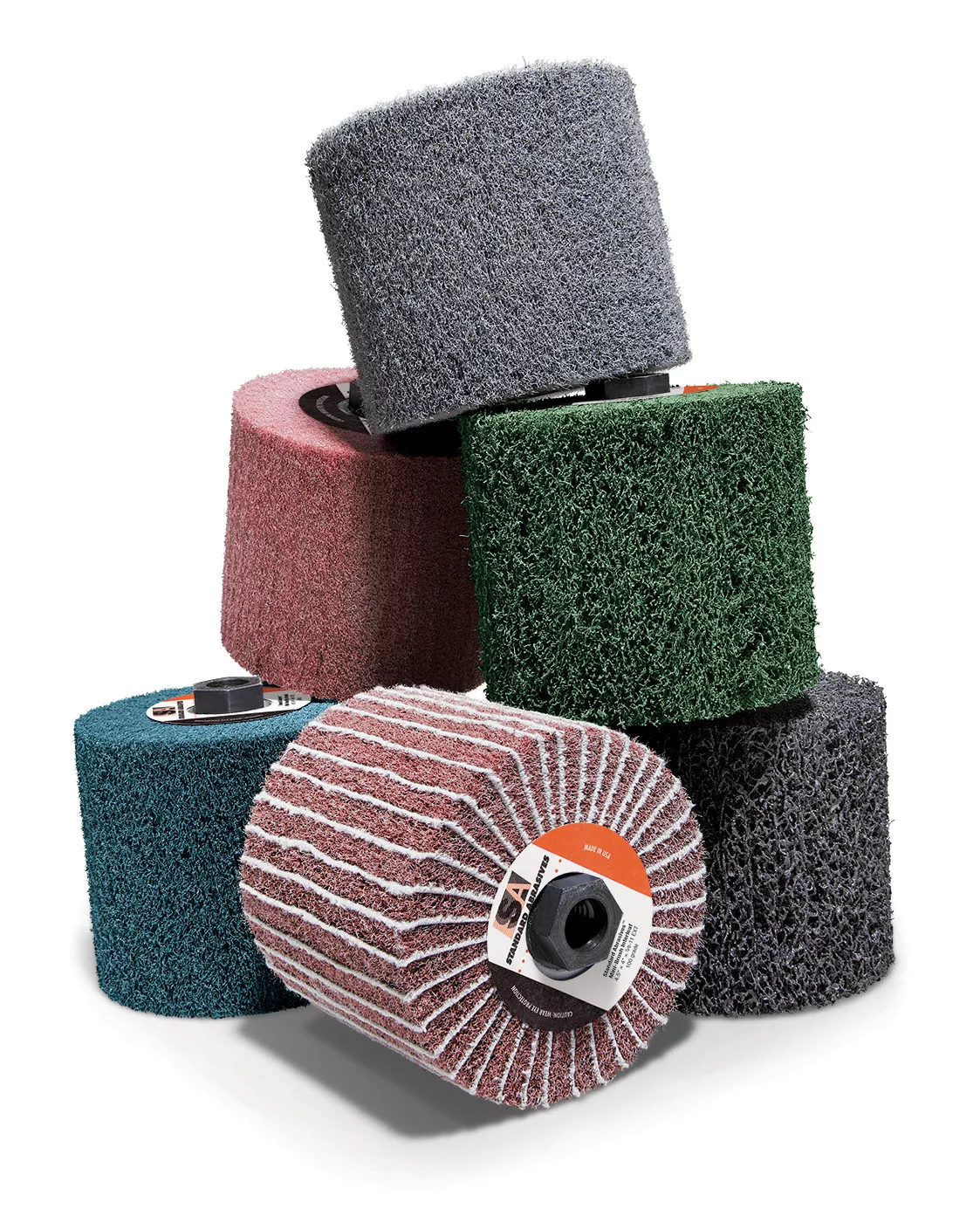 Standard Abrasives™ HS Mini-Brush 875700, 4-1/2 in x 4 in x 5/8-11 FB018 41-42 A CRS Medium Density, 1 ea/Case