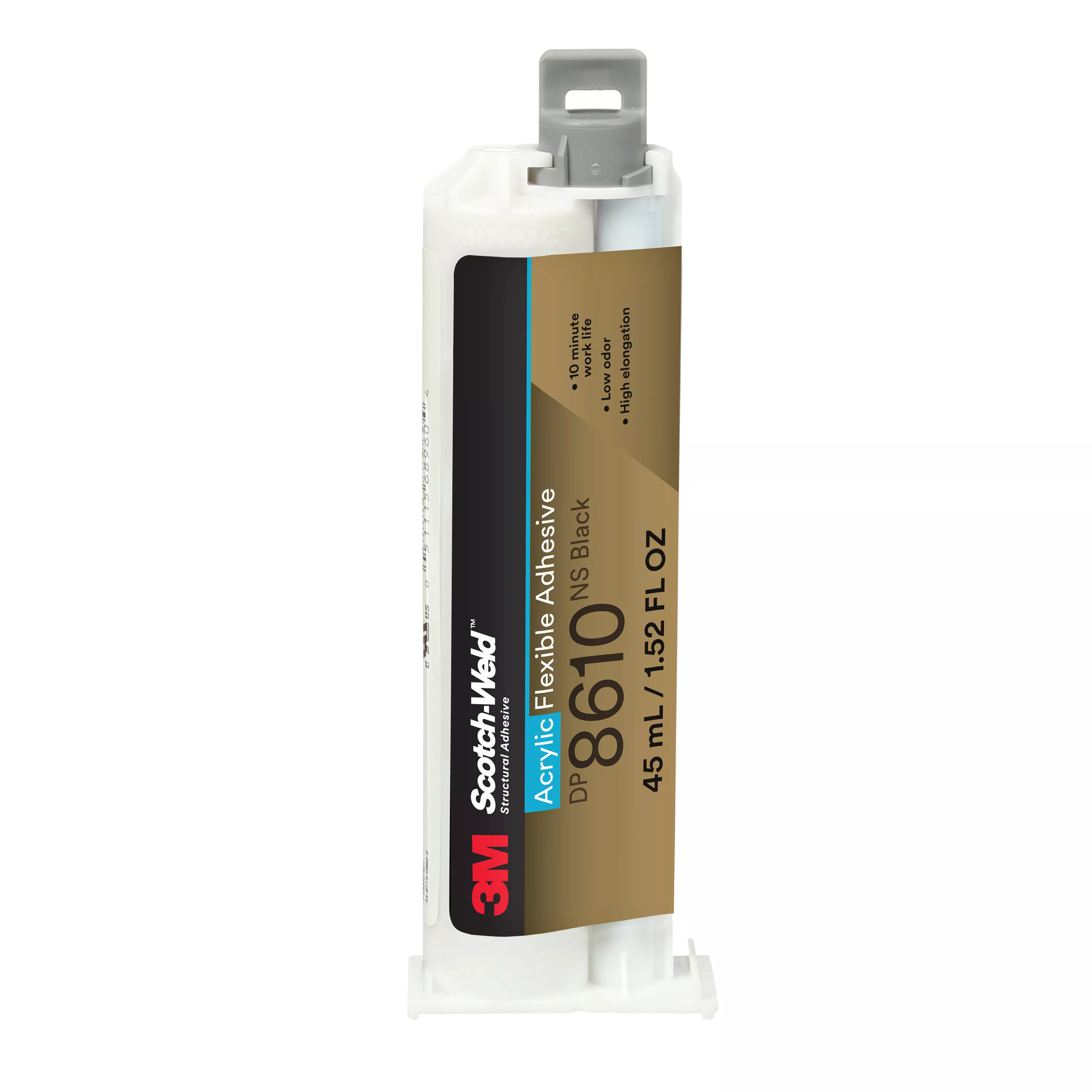 3M™ Scotch-Weld™ Flexible Acrylic Adhesive DP8610NS, Black, 45 mL Duo-
Pak, 12/Case