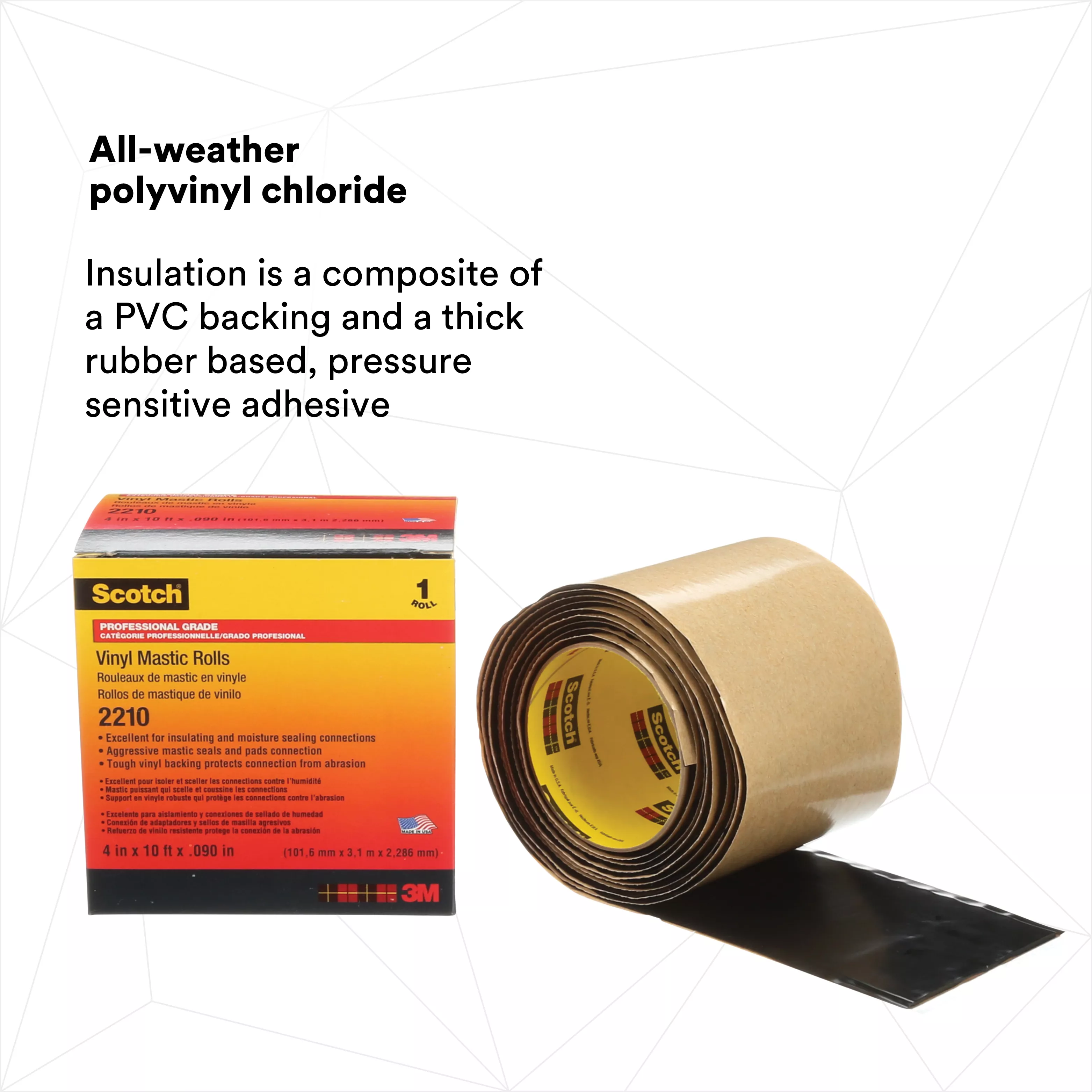 SKU 7000026559 | Scotch® Vinyl Mastic Roll 2210