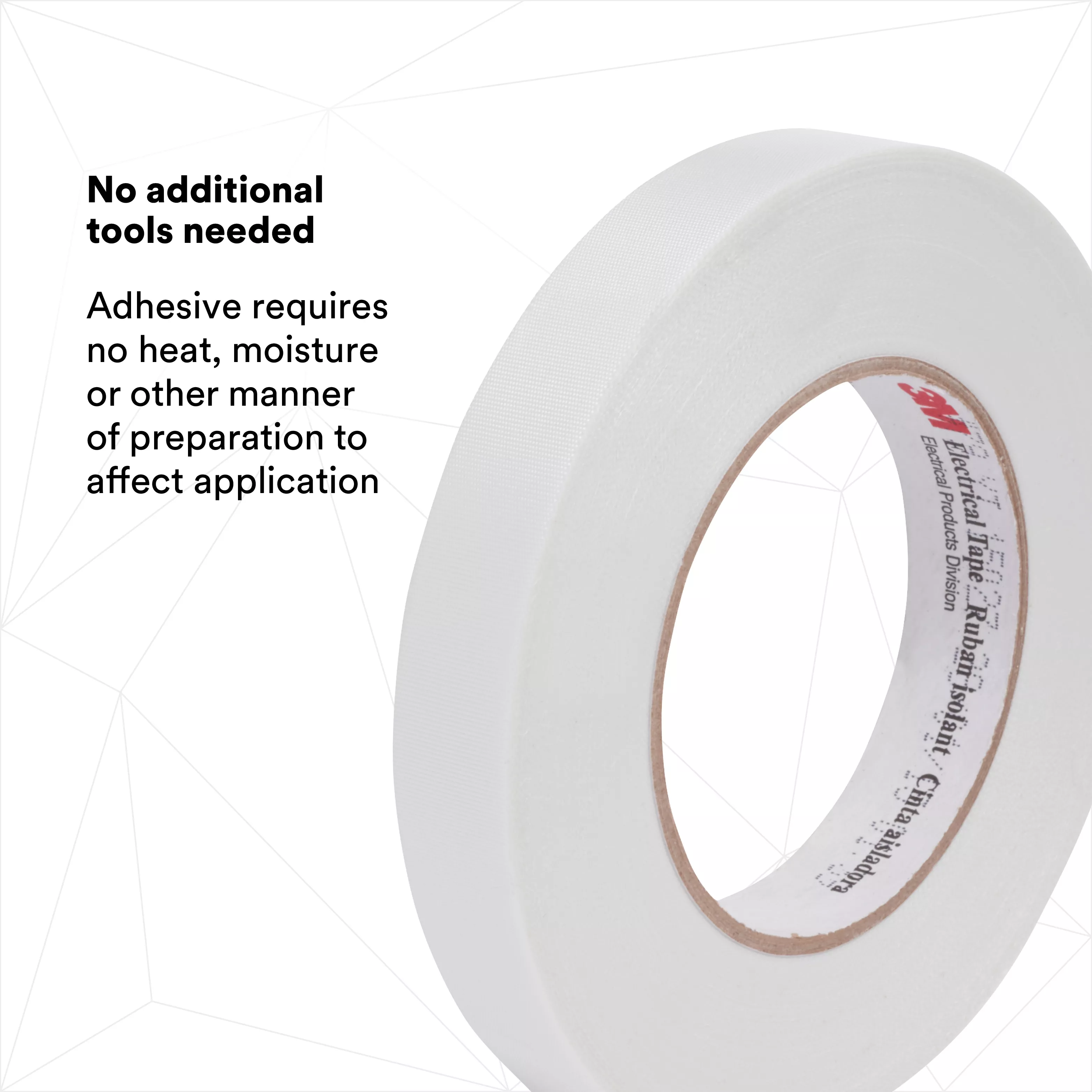 3M™ Glass Cloth Electrical Tape 79, 1 in x 60 yd, White, 36 Rolls/Case