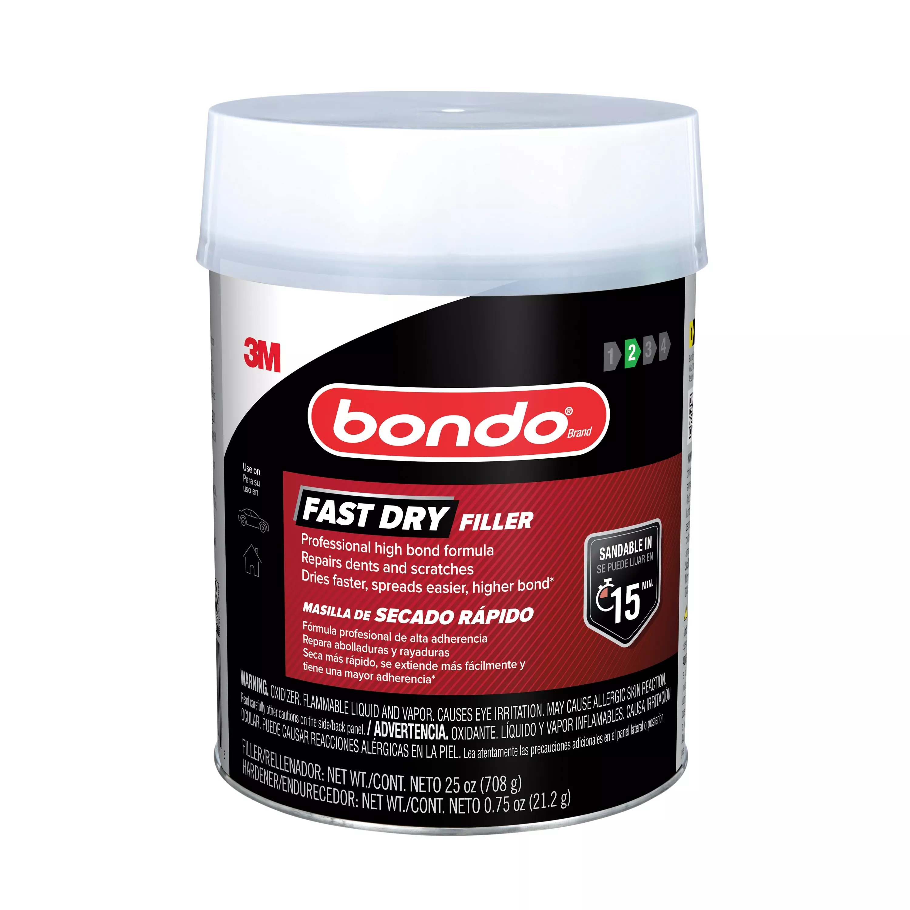 Bondo® Fast Dry Filler FD-QT-ES, 25 oz (708.74 g), 6 per case