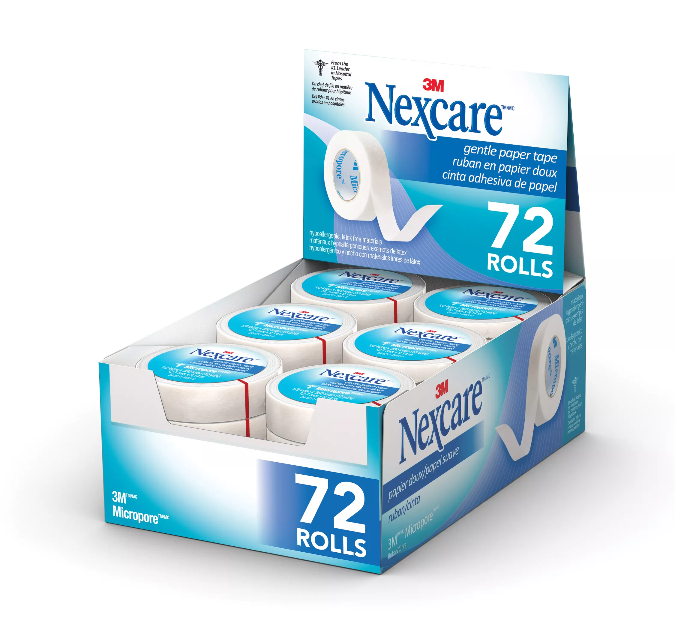 Nexcare™ Micropore™ Paper First Aid Tape, 530-P1/2, 1/2 in x 10 yds, Wrapped