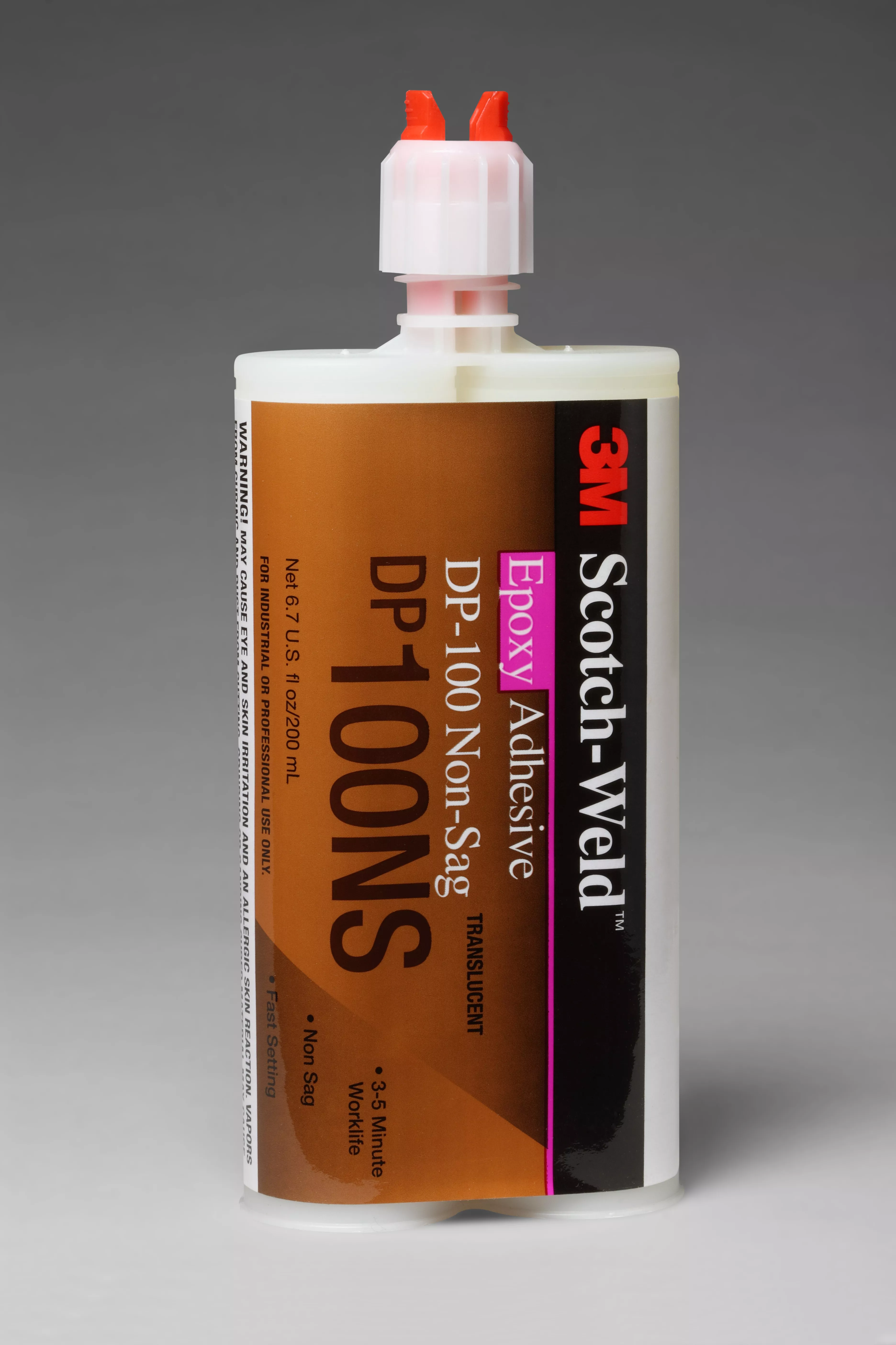 3M™ Scotch-Weld™ Epoxy Adhesive DP100NS, Translucent, 200 mL Duo-Pak, 12/Case