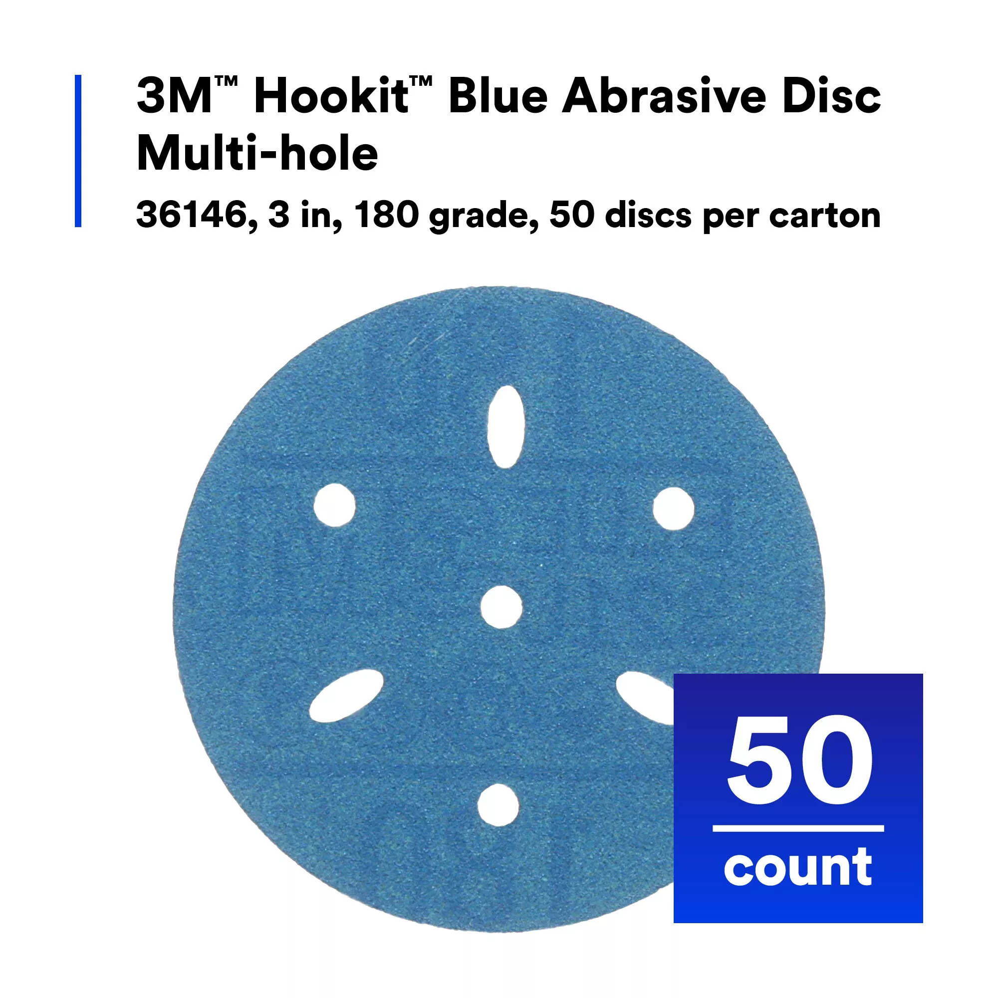 SKU 7100091344 | 3M™ Hookit™ Blue Abrasive Disc Multi-hole