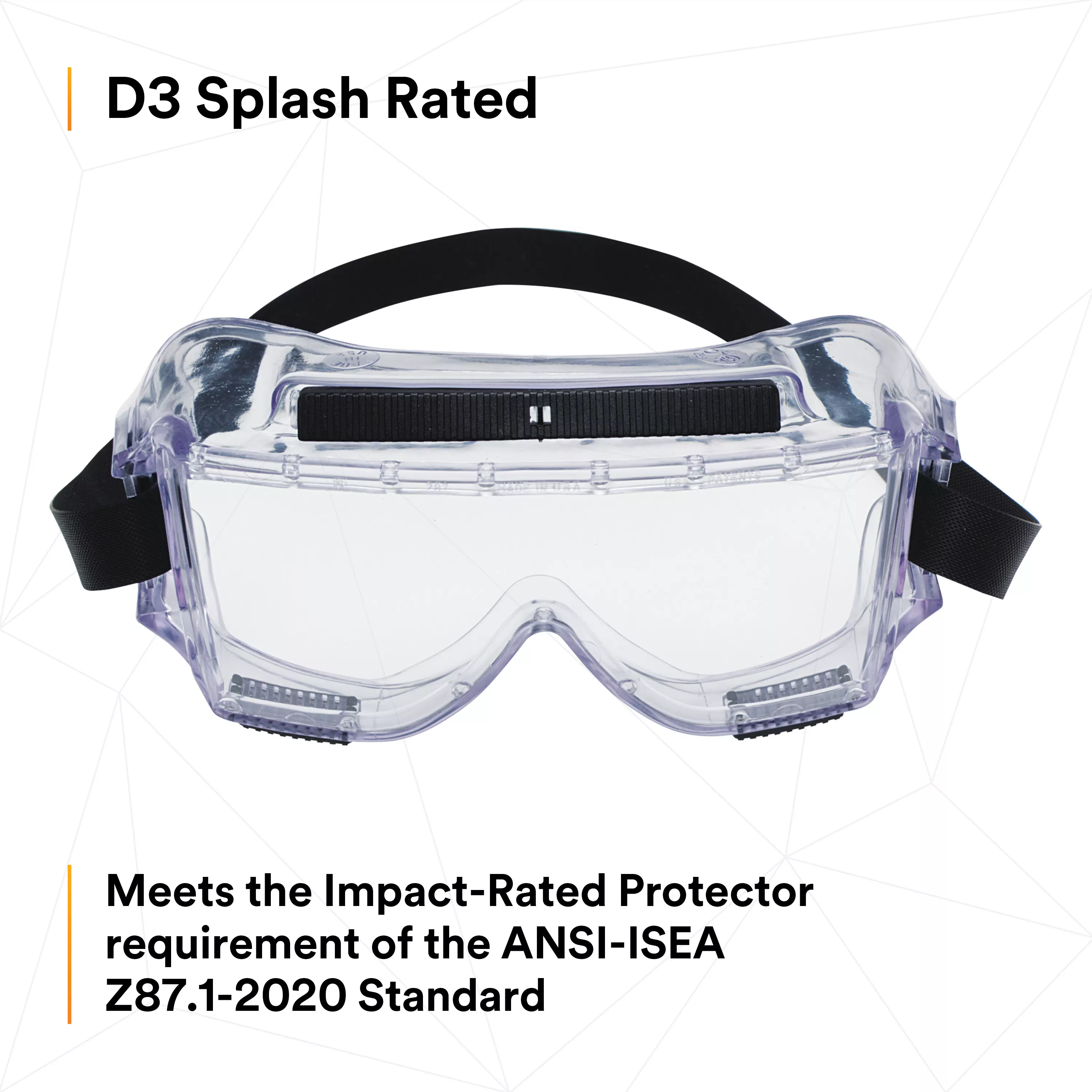 SKU 7000002377 | 3M™ Centurion™ Safety Splash Goggle 454AF