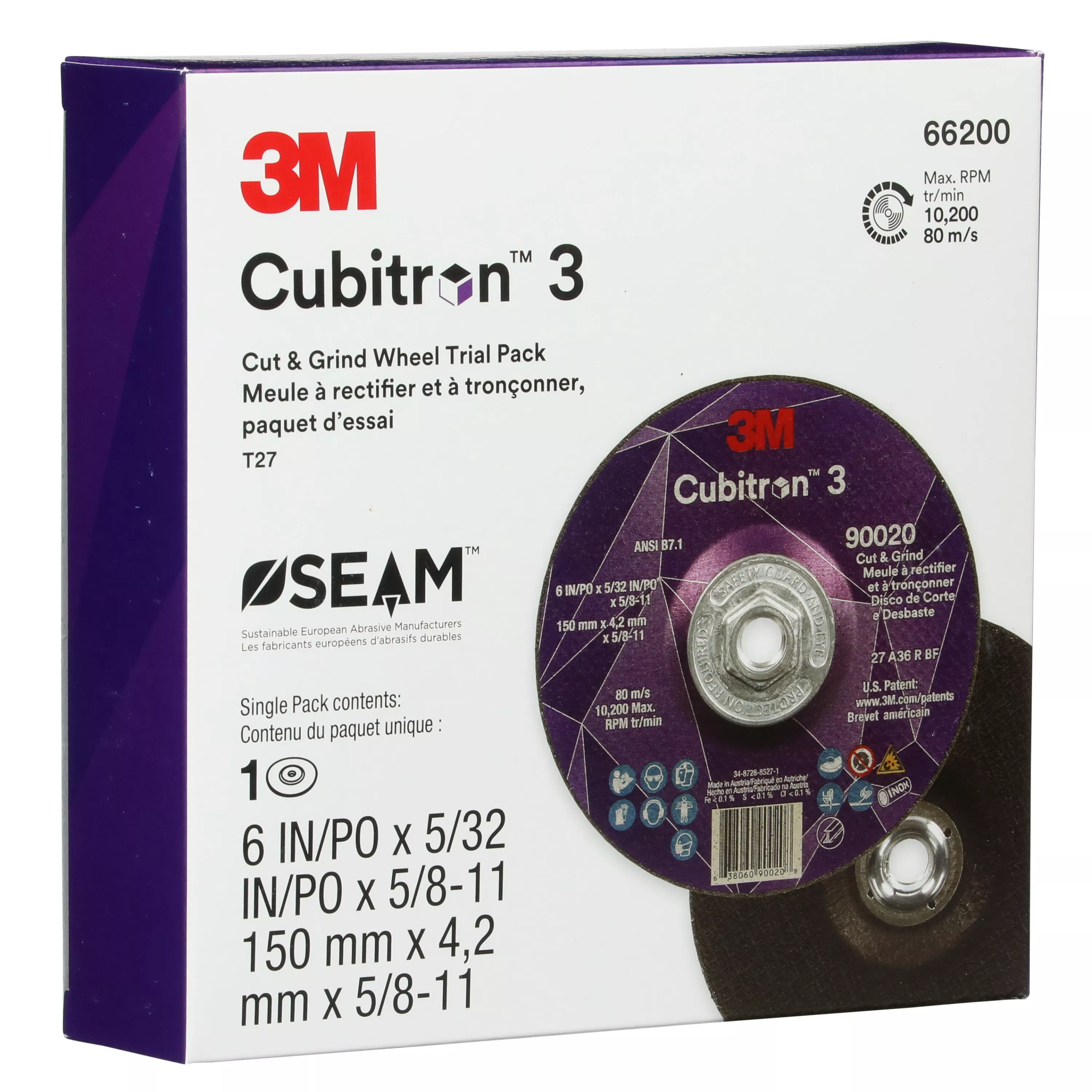 SKU 7100316747 | 3M™ Cubitron™ 3 Cut and Grind Wheel