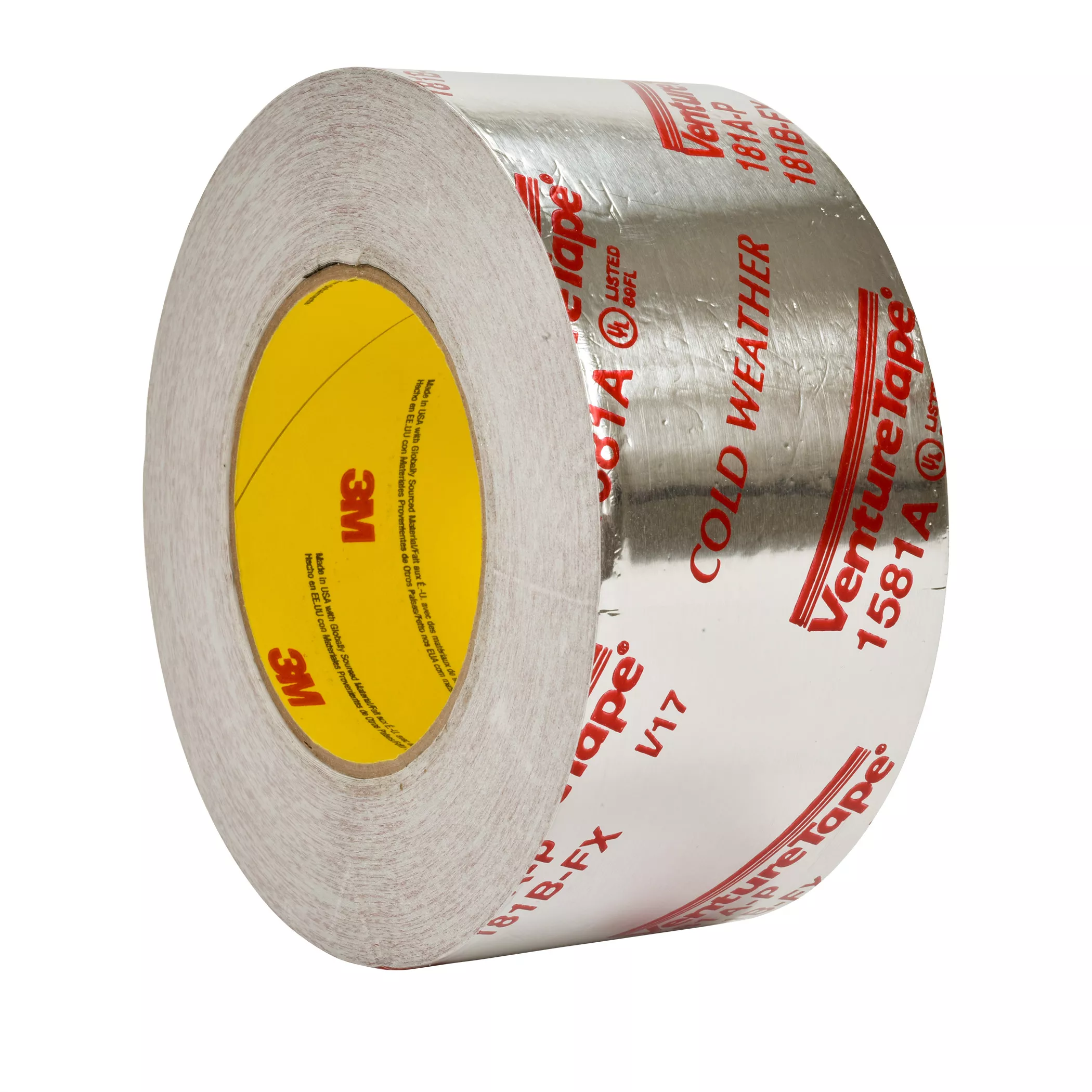 SKU 7100043929 | 3M™ Venture Tape™ UL181A-P Aluminum Foil Tape 1581A