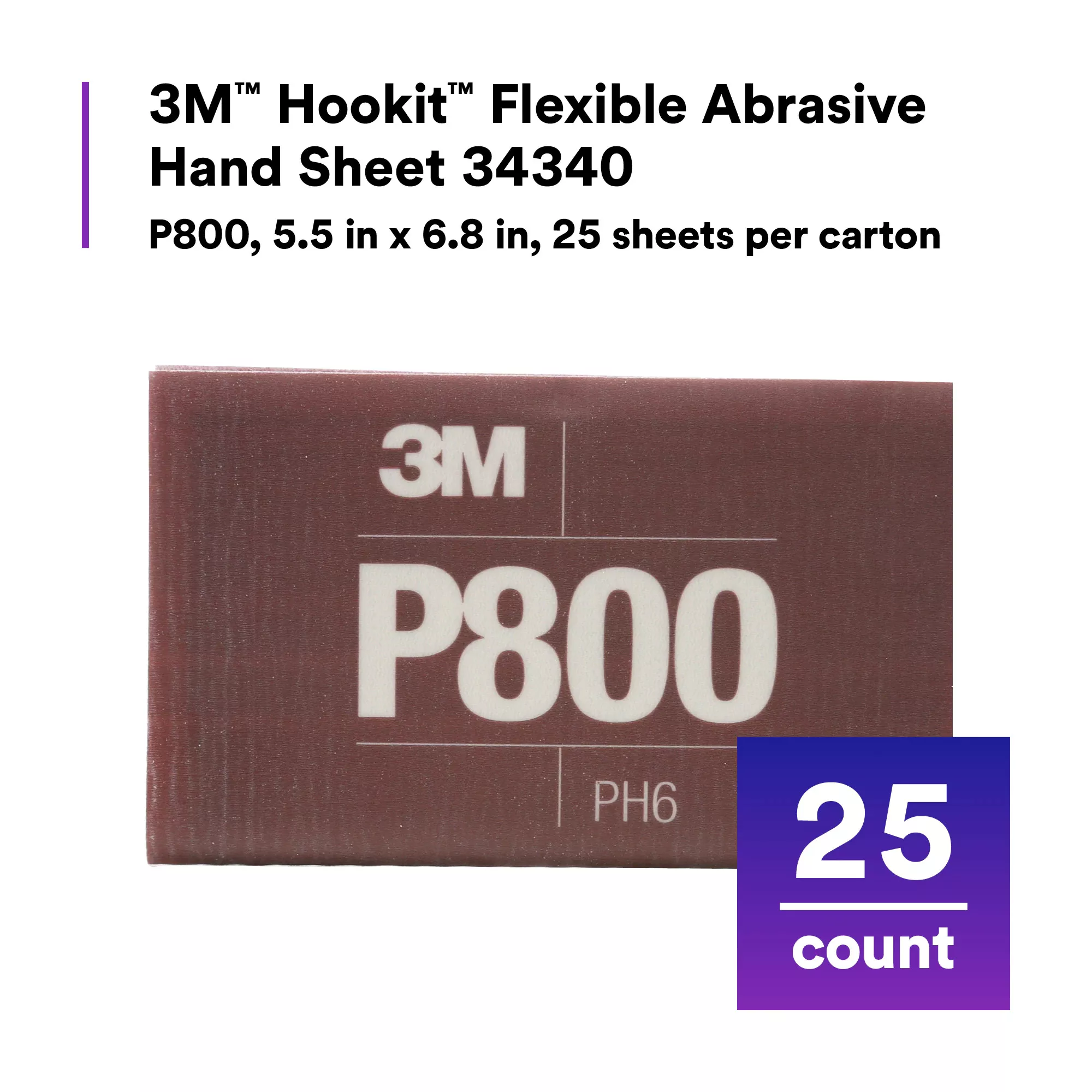 SKU 7100010567 | 3M™ Hookit™ Flexible Abrasive Hand Sheet 270J