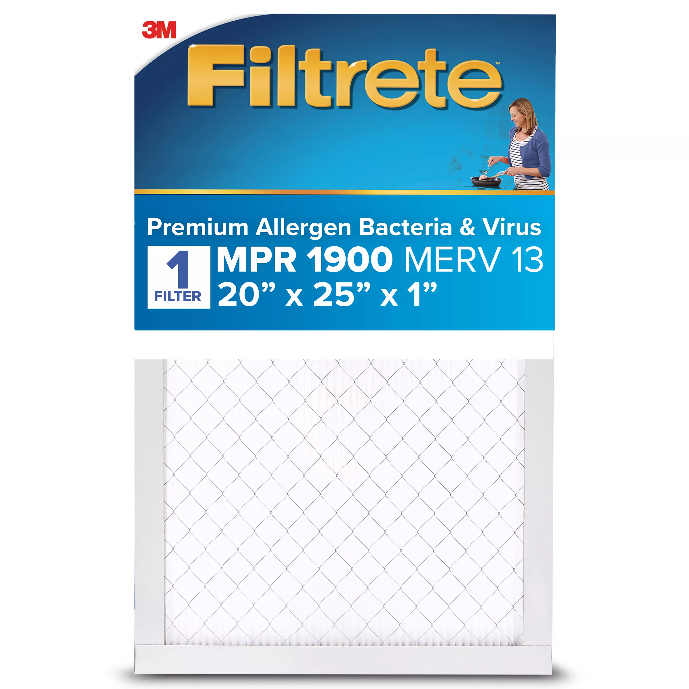 Filtrete™ Ultimate Allergen Reduction Filter 1900 MPR UT03-2PK-1E, 20 in x 25 in x 1 in (50.8 cm x 63.5 cm x 2.5 cm)