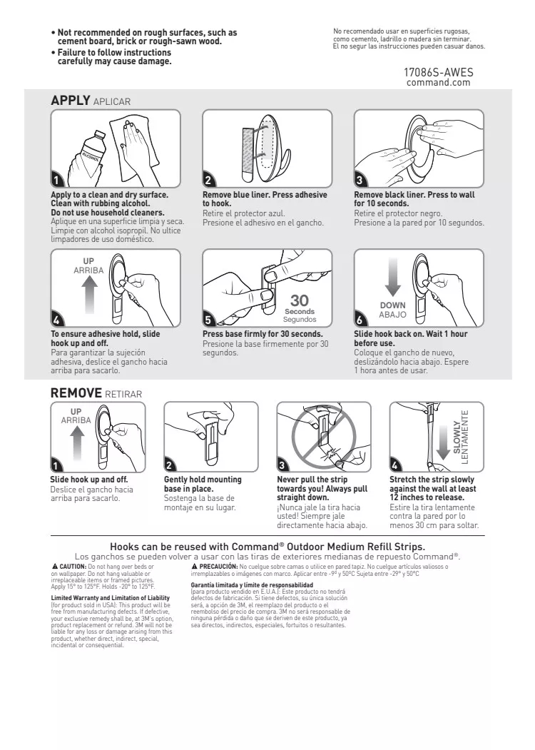 SKU 7010335854 | Command™ Outdoor Medium Slate Terrace Hooks 17086S-AWES