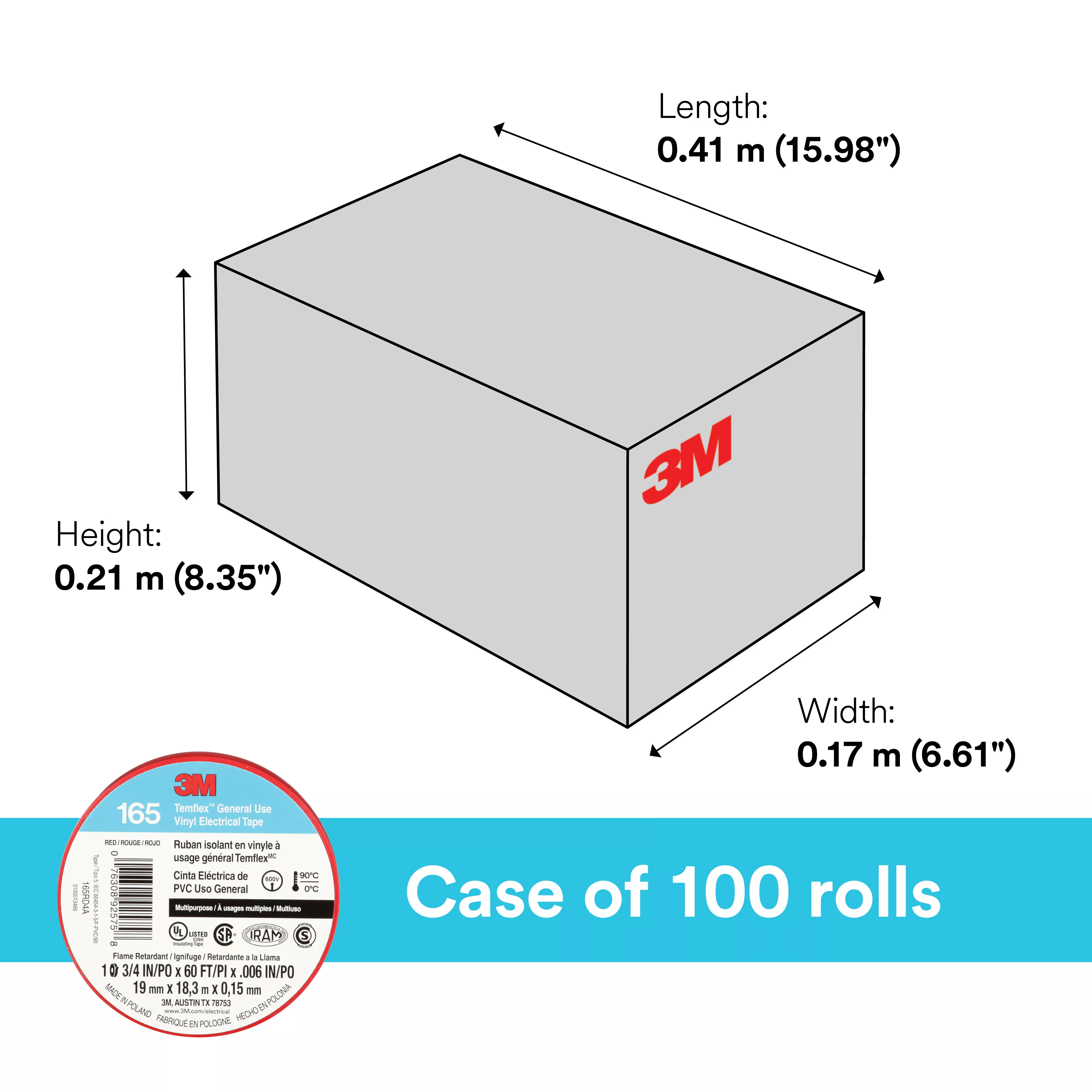 SKU 7100169492 | 3M™ Temflex™ Vinyl Electrical Tape 165