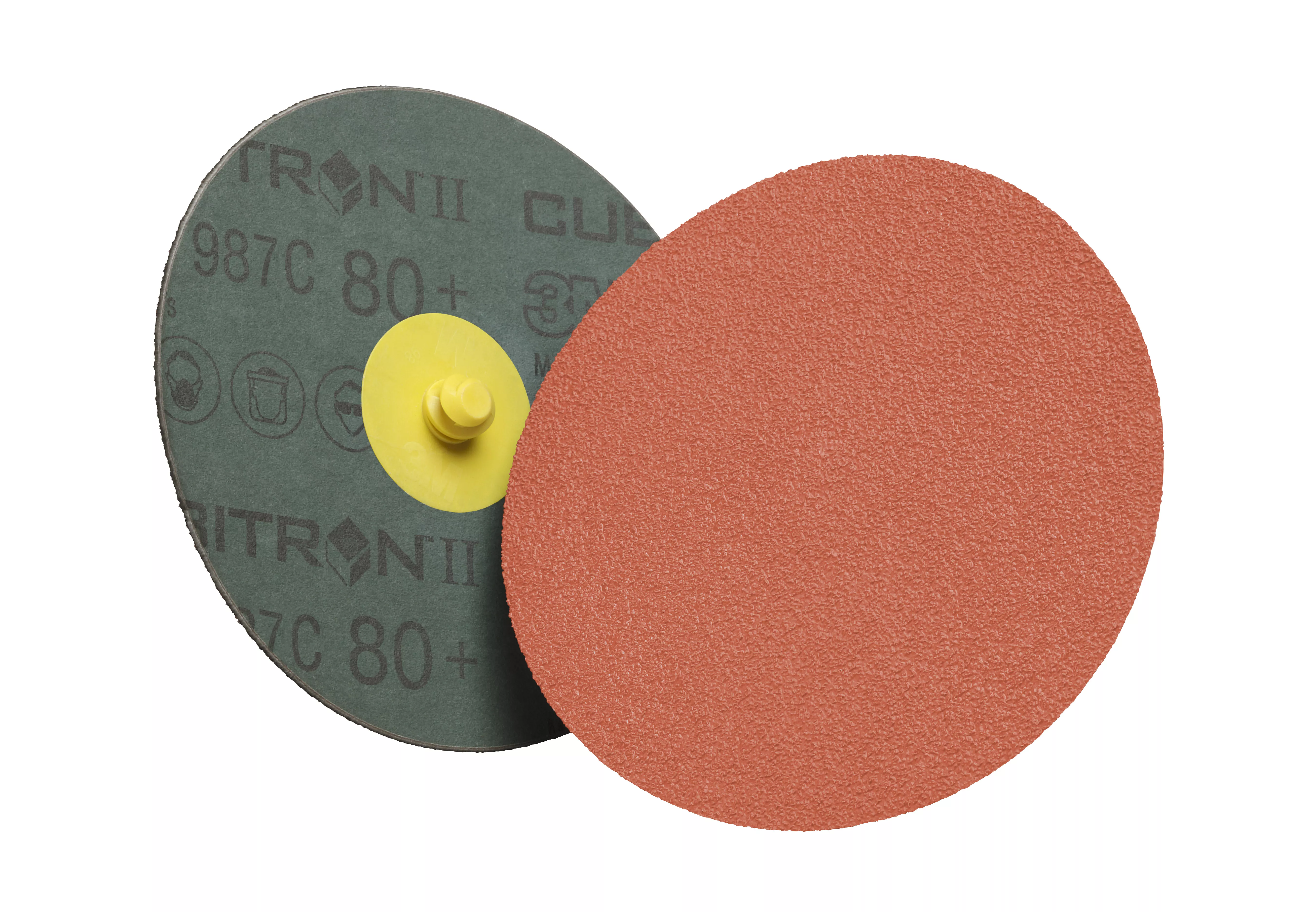 3M™ Cubitron™ II Roloc™ Fibre Disc 987C, 80+, TR, 4 in, Die R400BB, 25/Carton, 100 ea/Case