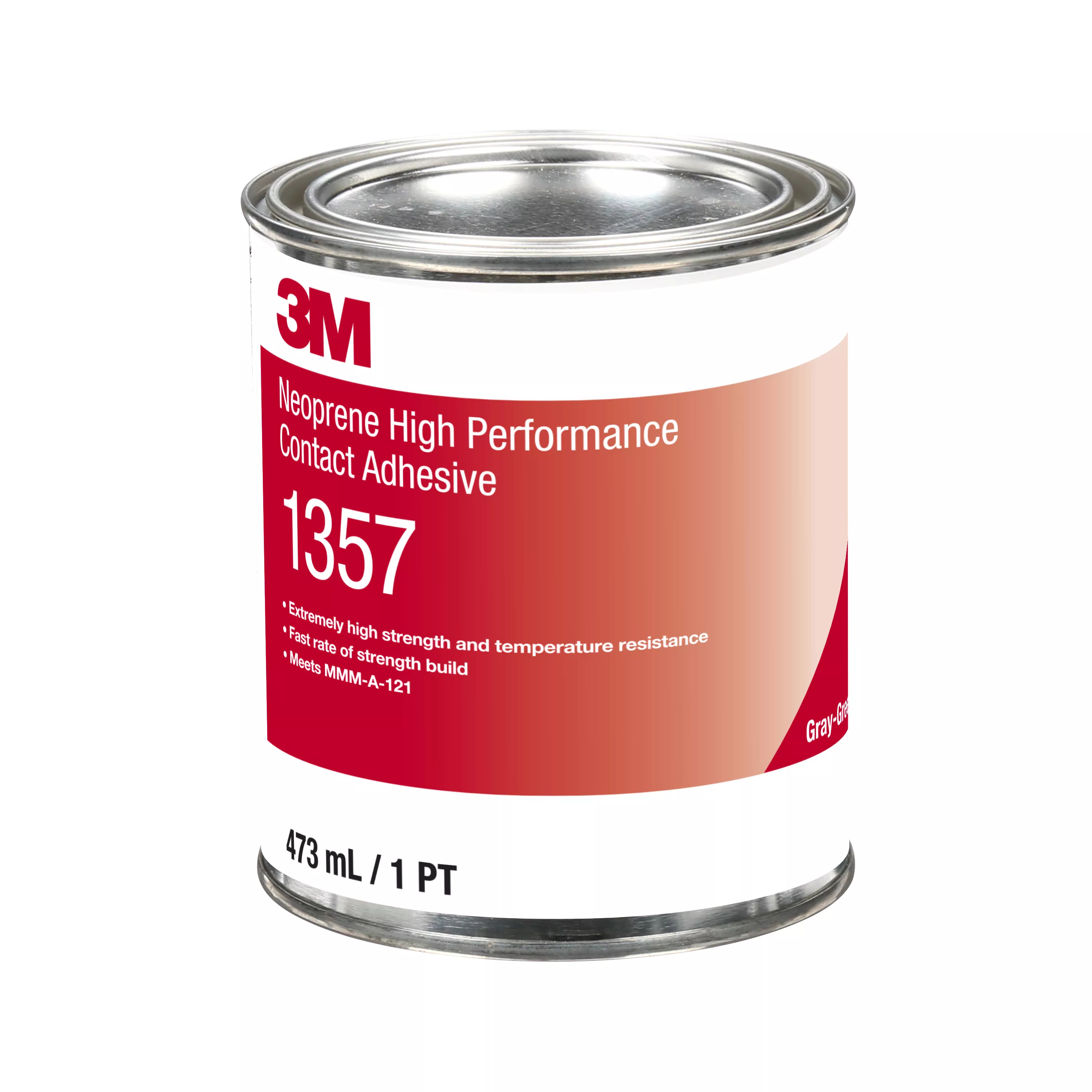 3M™ Neoprene High Performance Contact Adhesive 1357, Gray-Green, 1 Pin, 12 Can/Case