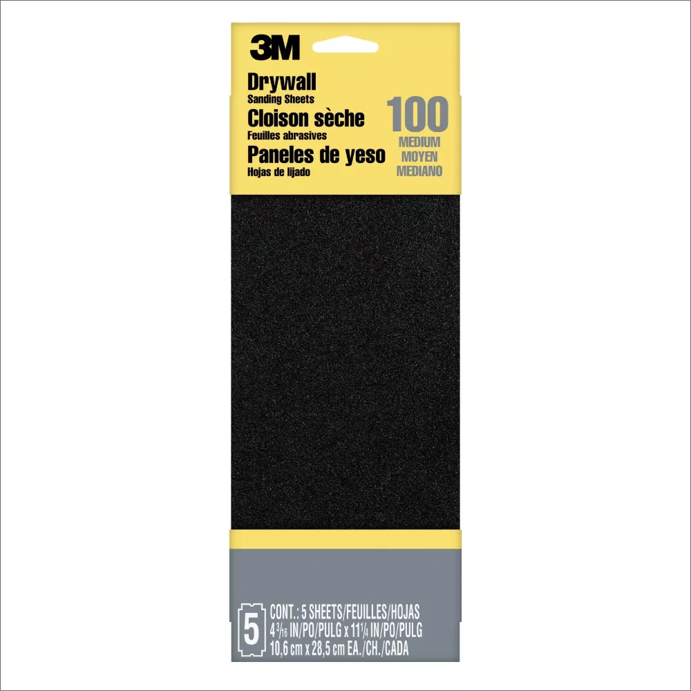 3M™ Drywall Sanding Sheets 9092DC-NA, 4.1875 in x 11 in, 2 Sheet Medium Grit