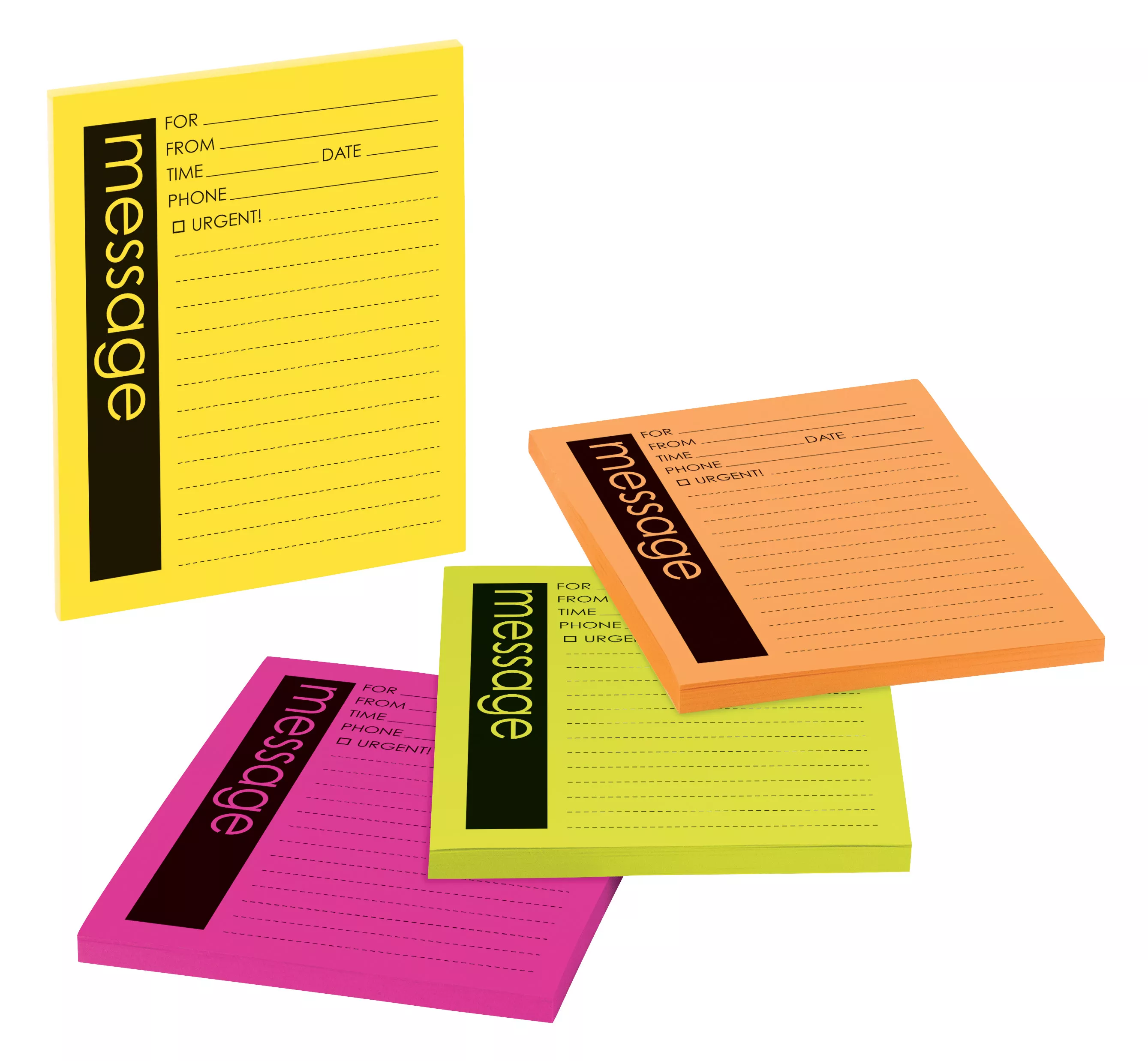 Post-it® Printed Notes 7679-4-SS, 4 in x 5 in, Assorted Bright Colors, Lined, 4 Pads/Pack