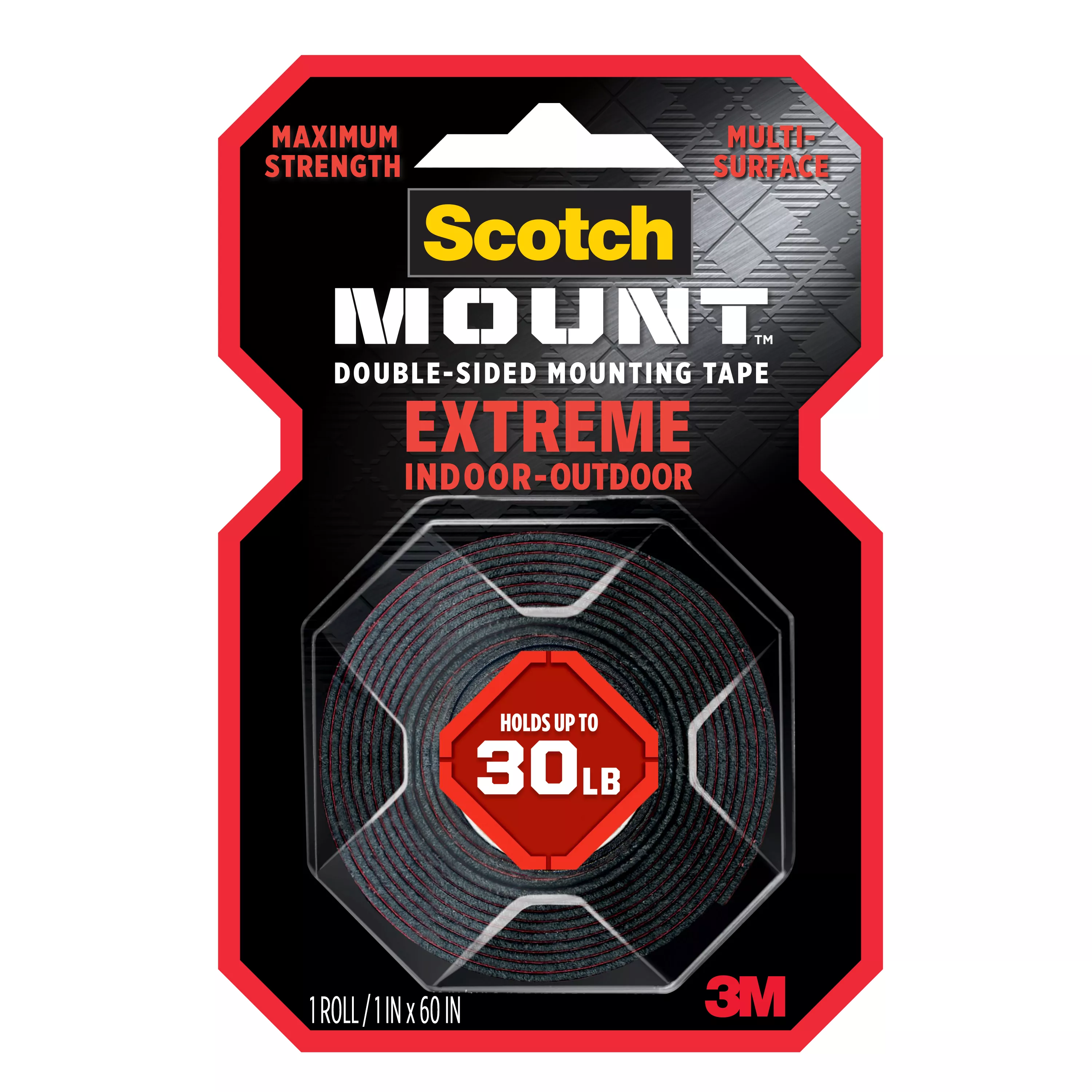 Scotch-Mount™ Extreme Double-Sided Mounting Tape 414H, 1 In X 60 In (2,54 Cm X 1,52 M)