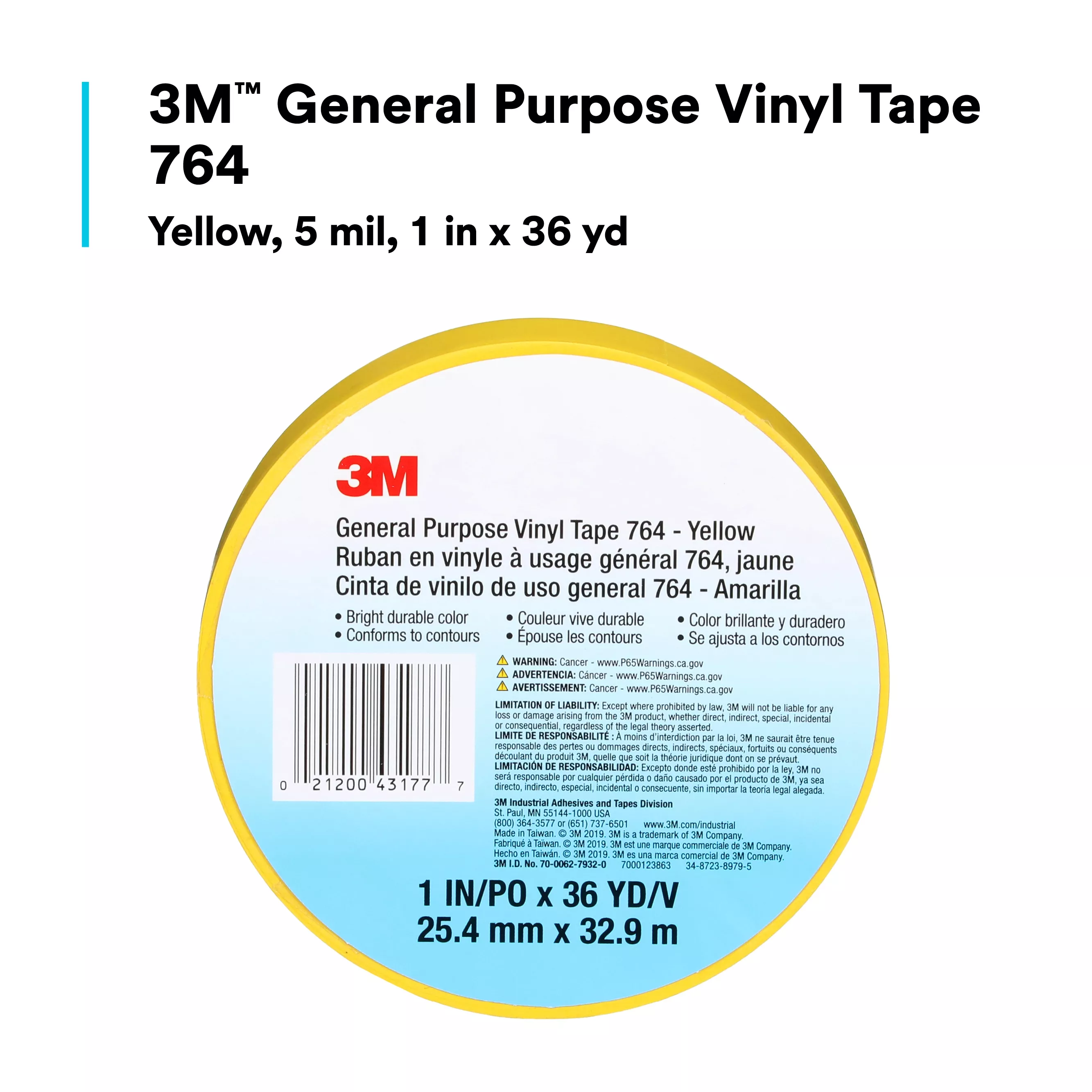 SKU 7000123863 | 3M™ General Purpose Vinyl Tape 764