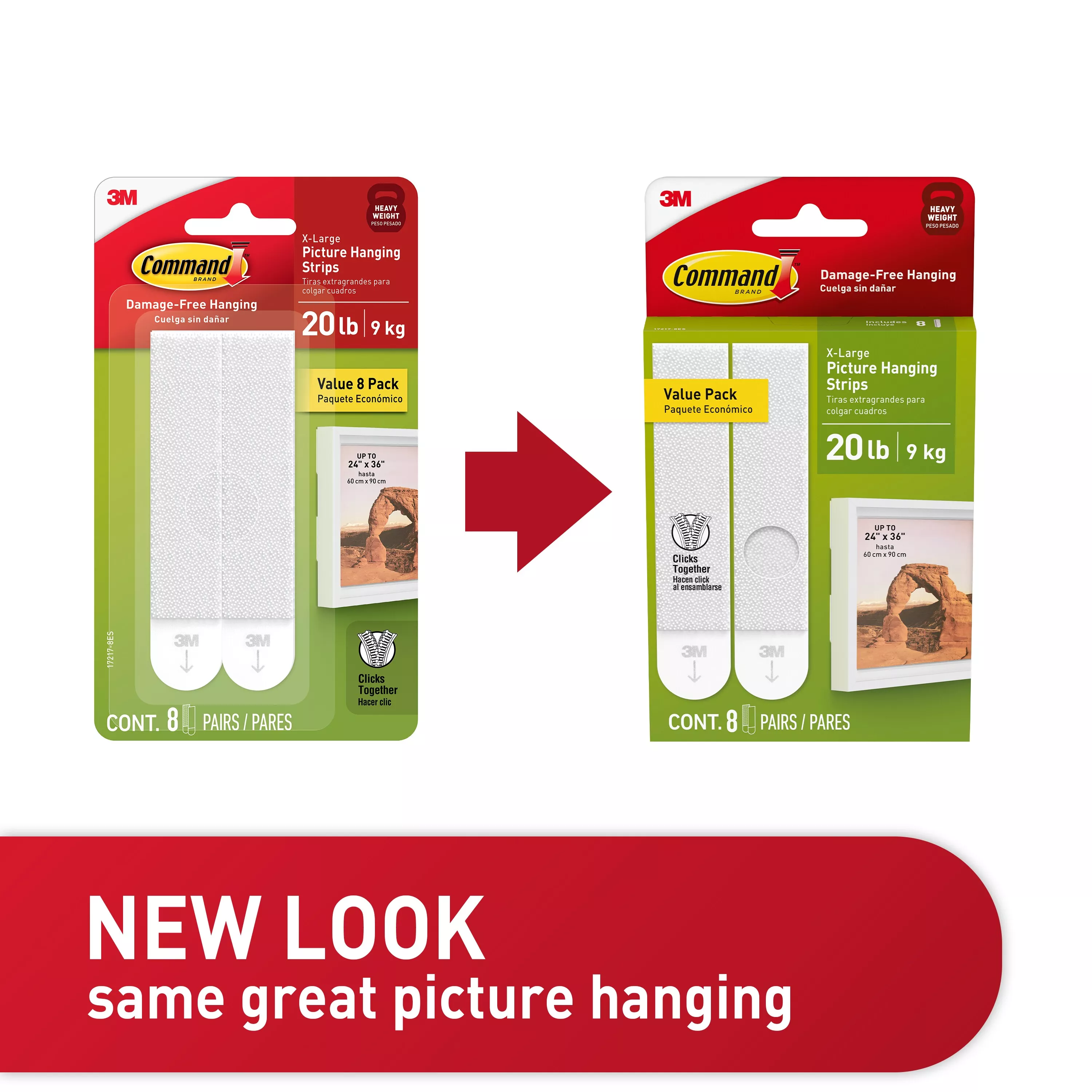 SKU 7100276836 | Command™ 20 lb White Picture Hanging Strips 17217-8ES