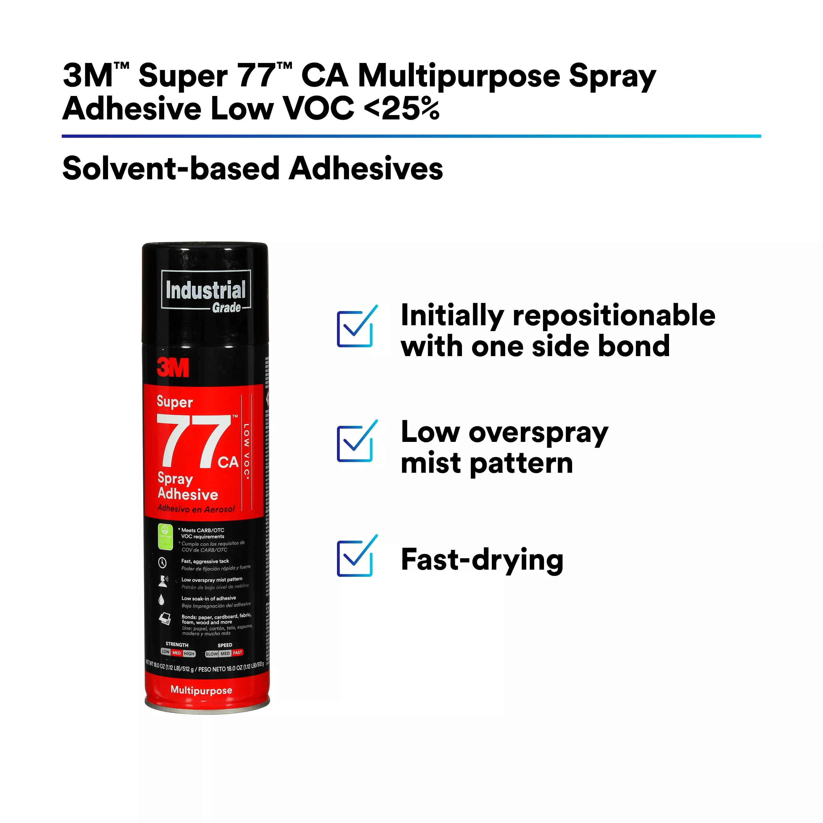 SKU 7100014109 | 3M™ Super 77™ CA Multipurpose Spray Adhesive