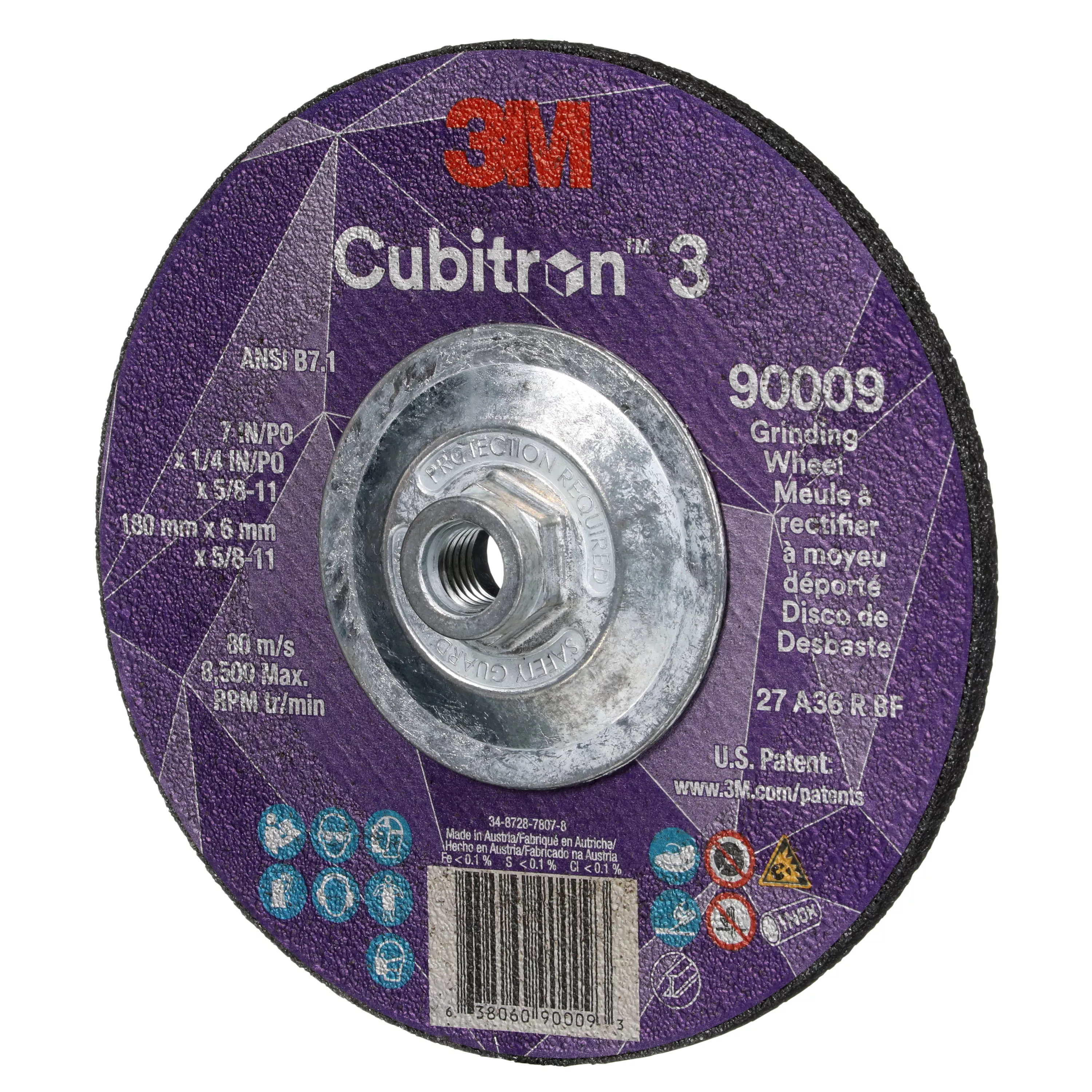 Product Number 90009 | 3M™ Cubitron™ 3 Depressed Center Grinding Wheel
