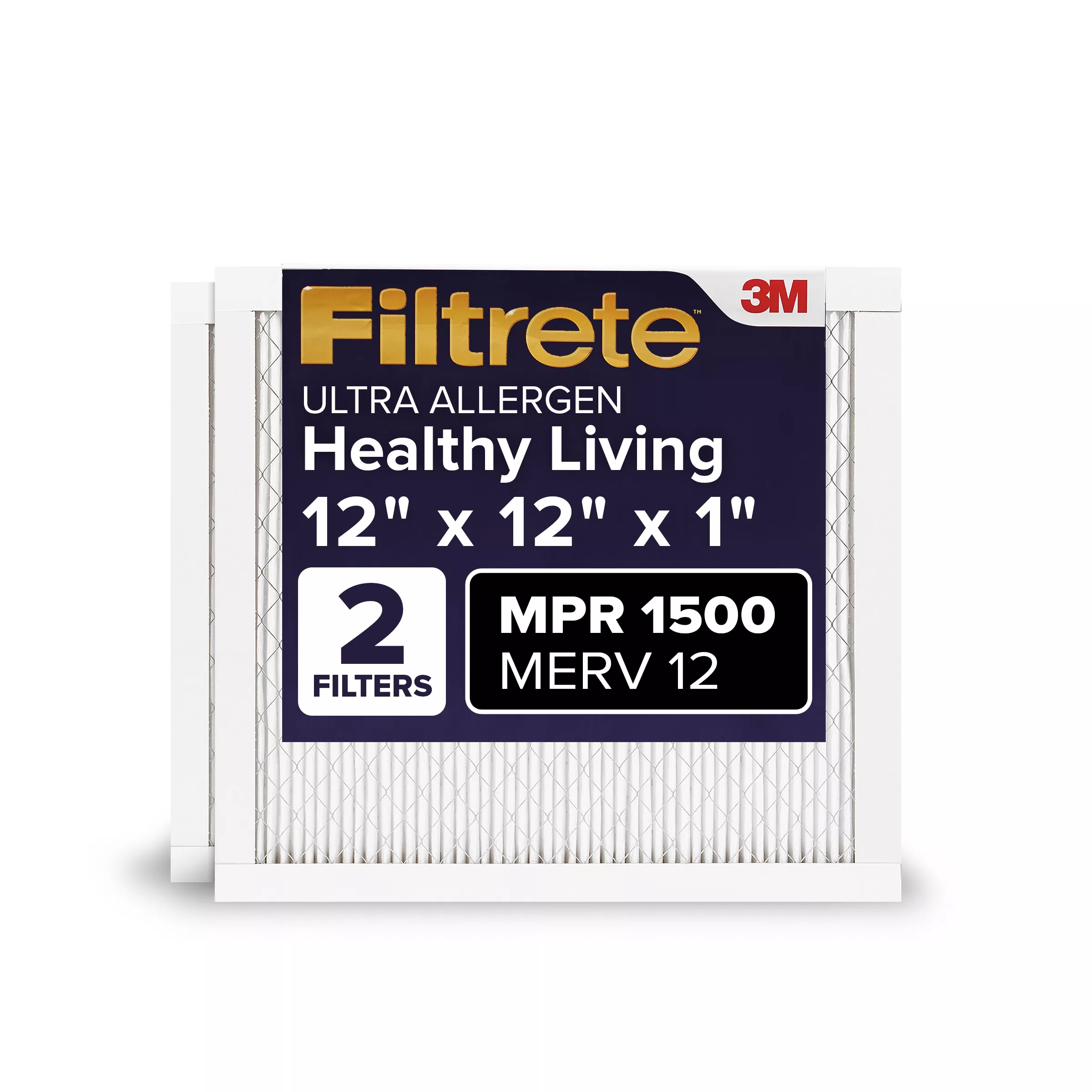 Filtrete™ Ultra Allergen Reduction Filter UR10-2PK-1E, 12 in x 12 in x 1 in (30.4 cm x 30.4 cm x 2.5 cm)