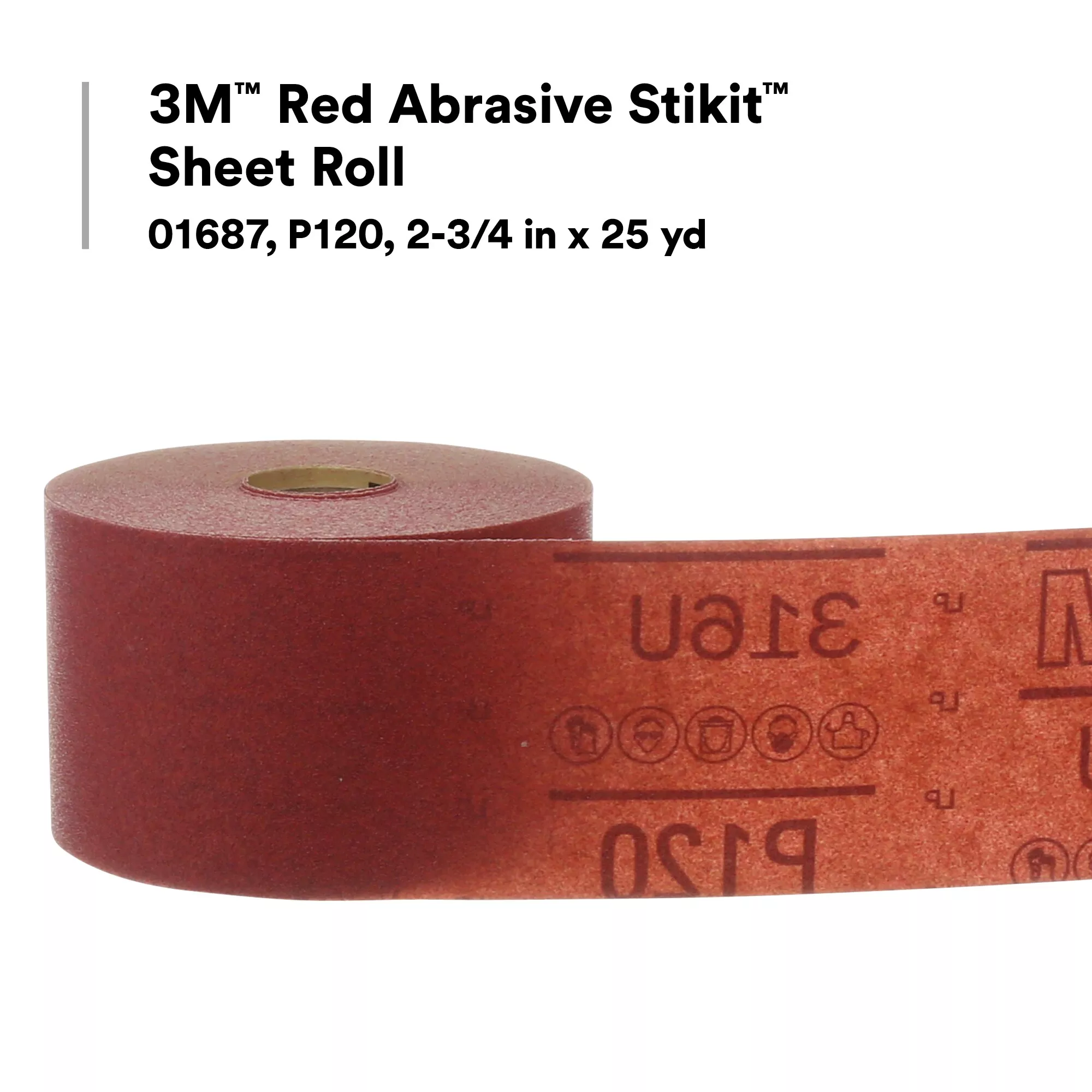 SKU 7000119930 | 3M™ Red Abrasive Stikit™ Sheet Roll