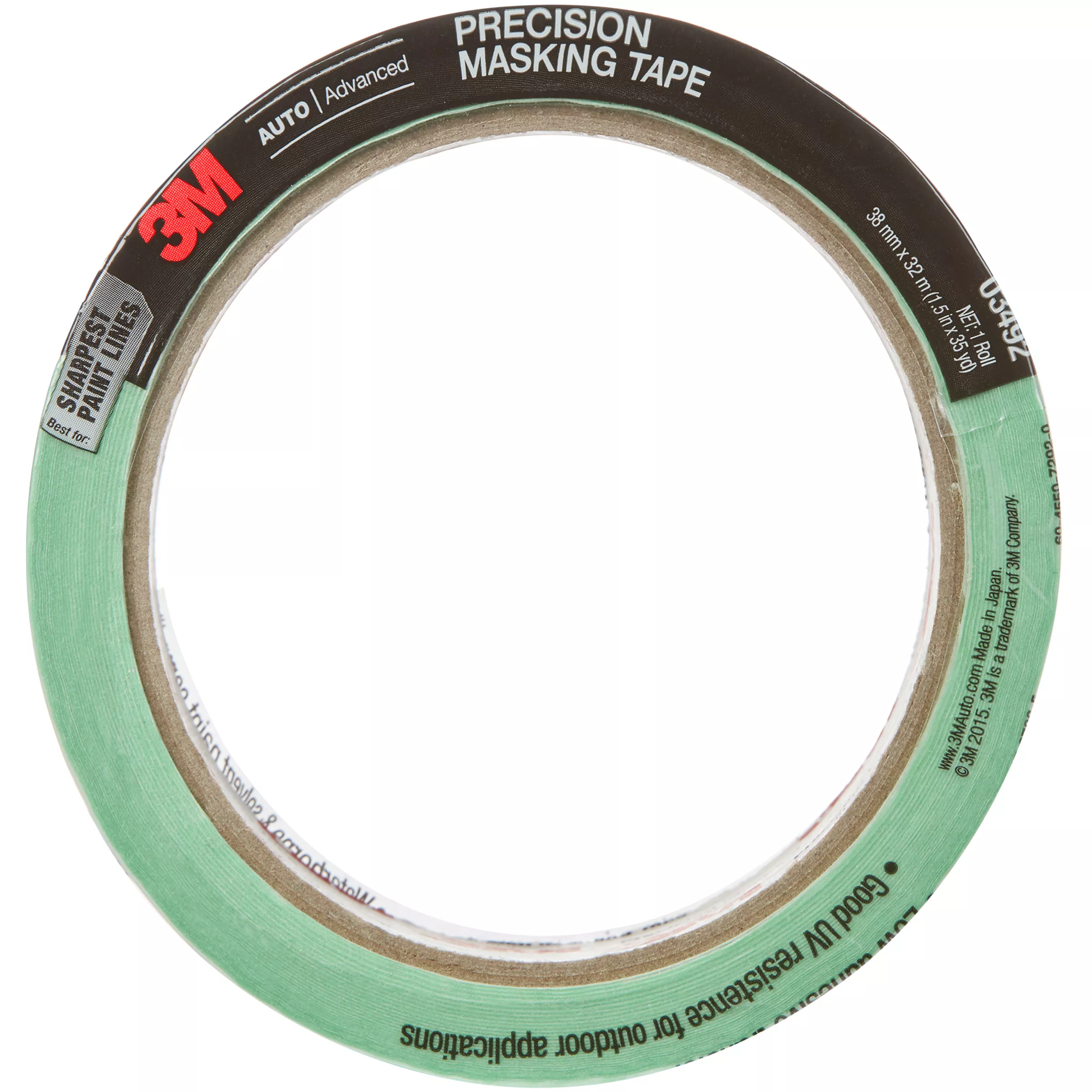 3M™ Precision Masking Tape, 1 1/2 in X 35 yd, 03492, 24 rolls per case