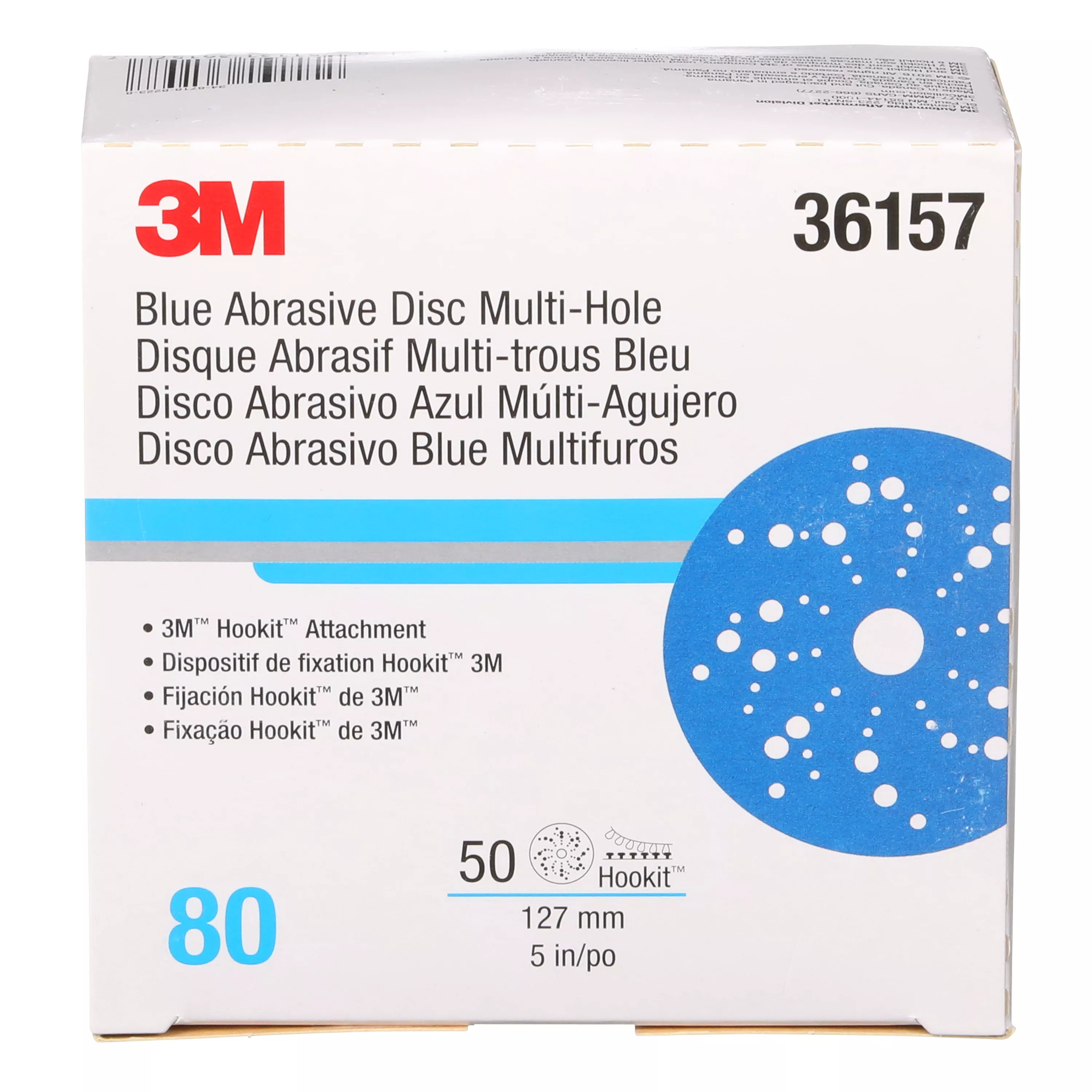 SKU 7100090975 | 3M™ Hookit™ Blue Abrasive Disc 321U Multi-hole