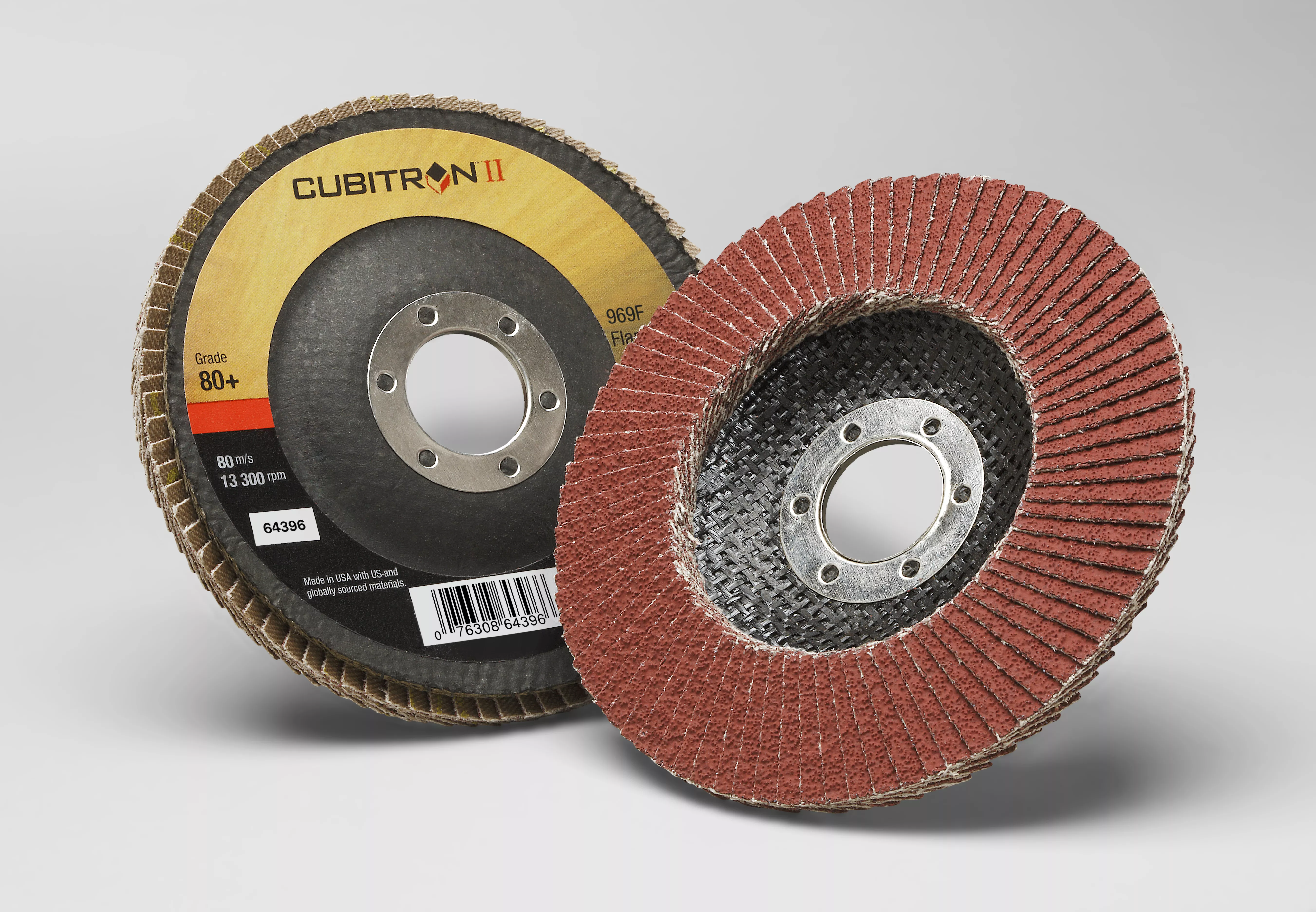 3M™ Cubitron™ II Flap Disc 969F, 80+, T29, 5 in x 7/8 in, 10 ea/Case