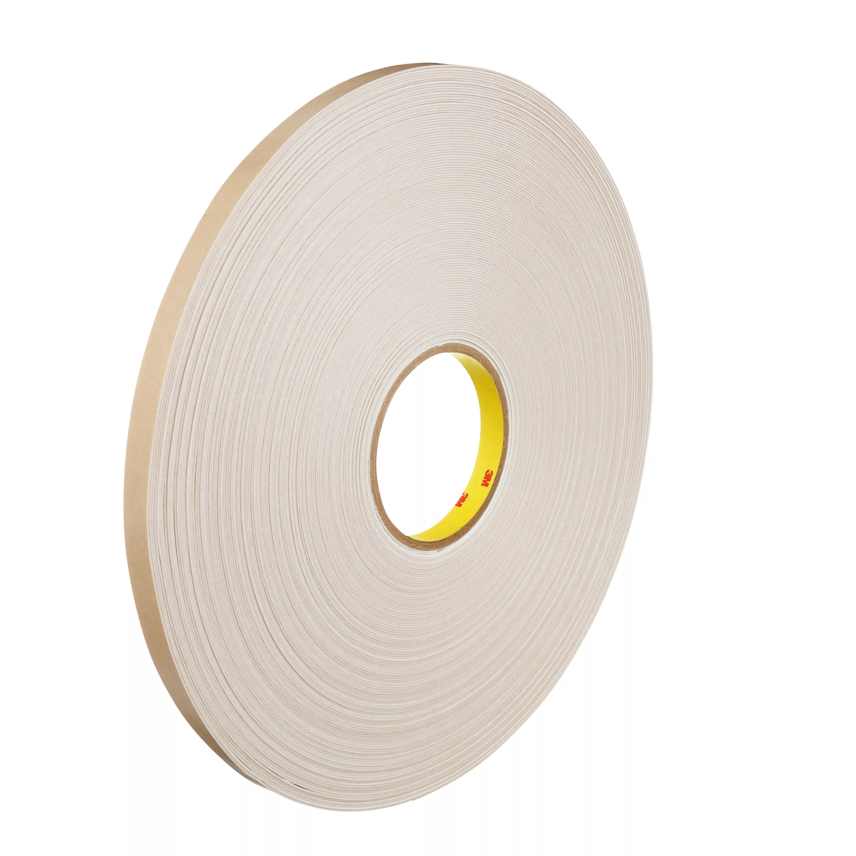 3M™ Double Coated Polyethylene Foam Tape 4492W, White, 1/2 in x 72 yd, 31 mil, 18 Roll/Case