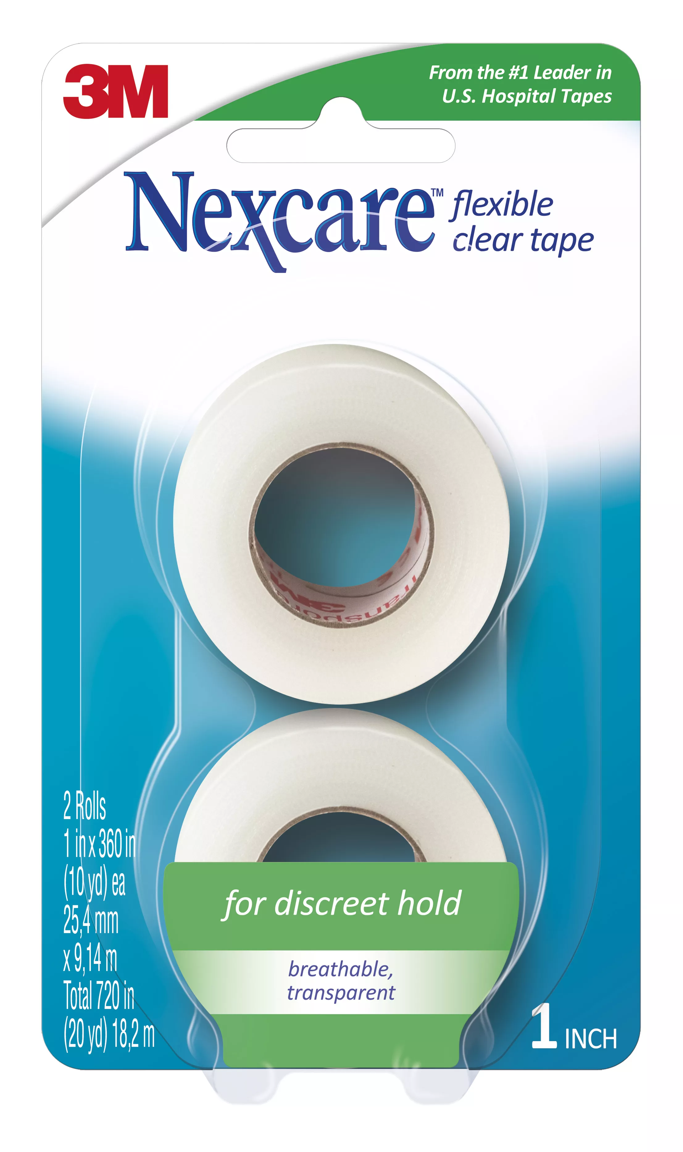 Nexcare™ Flexible Clear 771-2PK, 1 in x 360 in (25,4 mm x 9,14 m) in 2 Pk