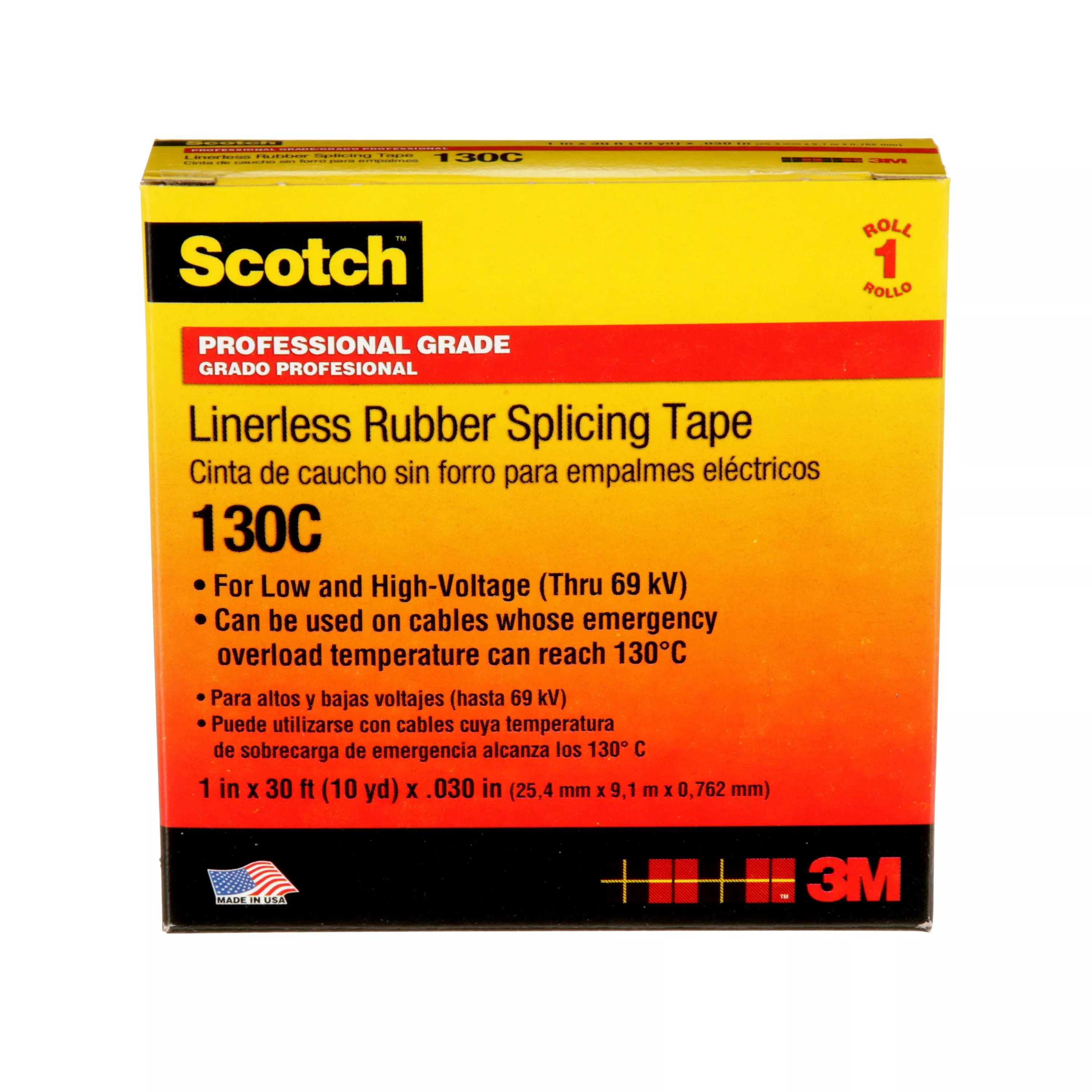 SKU 7000006090 | Scotch® Linerless Rubber Splicing Tape 130C