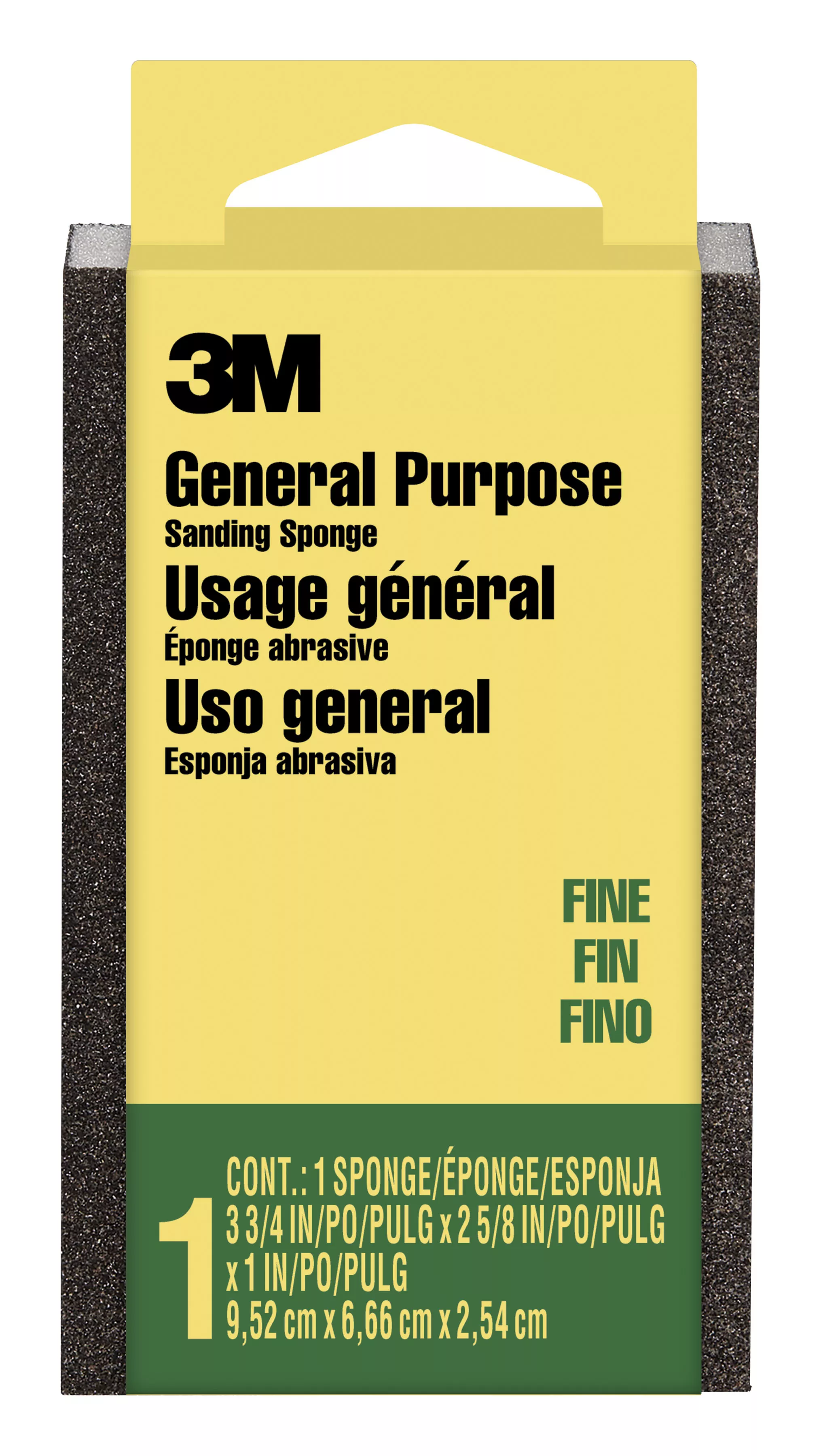 3M™ Sanding Sponge CP-001-ESF, Block, 3 3/4 in x 2 5/8 in x 1 in, Fine, 24 ea/cs