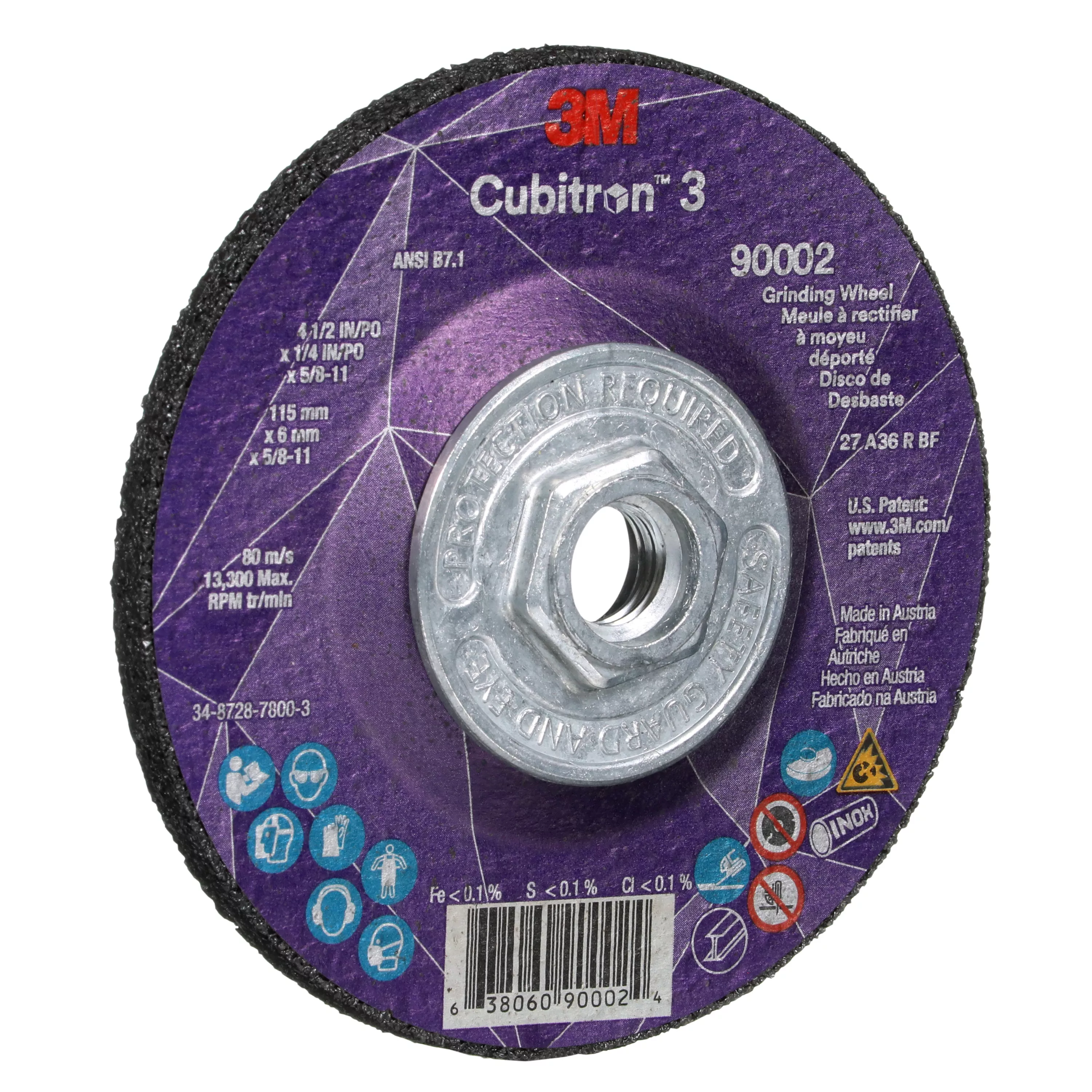 Product Number 90002 | 3M™ Cubitron™ 3 Depressed Center Grinding Wheel
