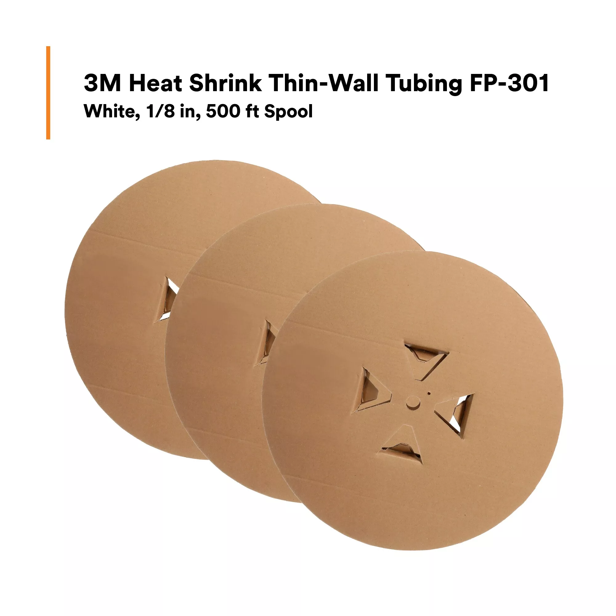 SKU 7010396212 | 3M™ Heat Shrink Thin-Wall Tubing FP-301-1/8-White-500'