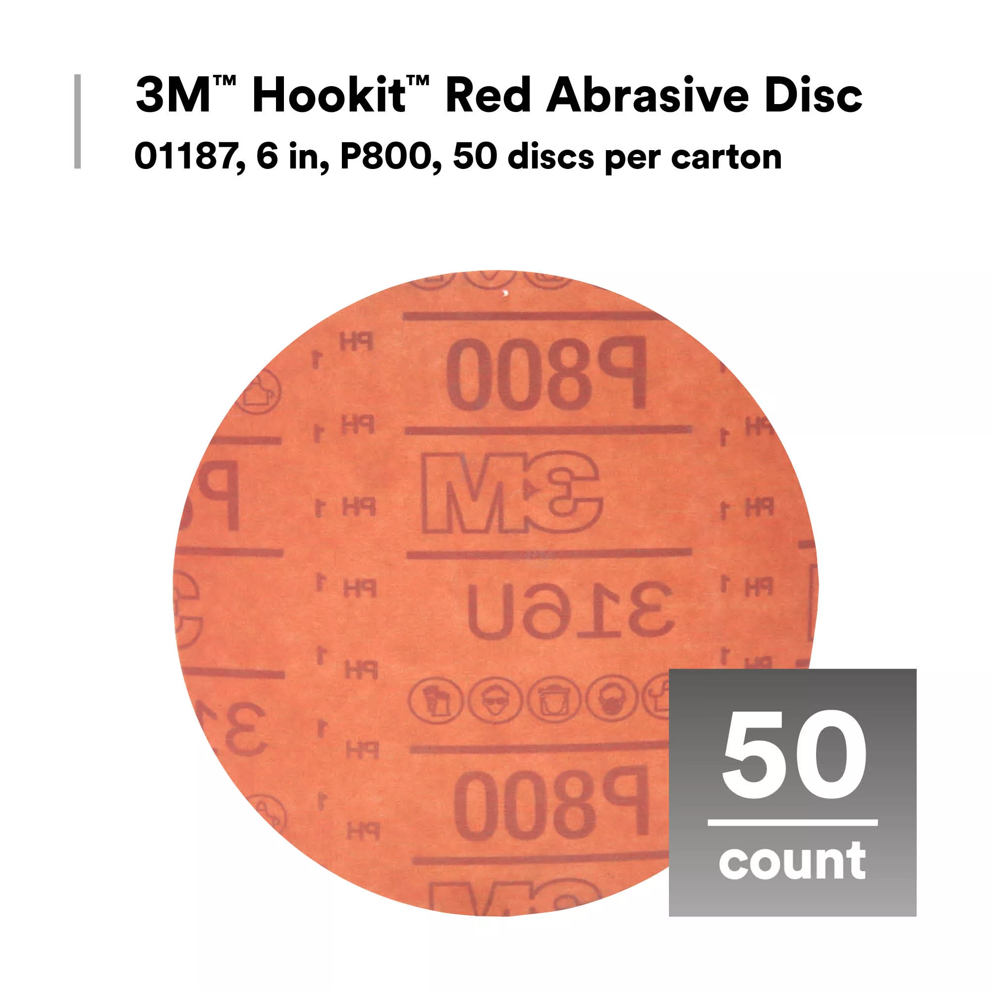 SKU 7000119779 | 3M™ Hookit™ Red Abrasive Disc 316U