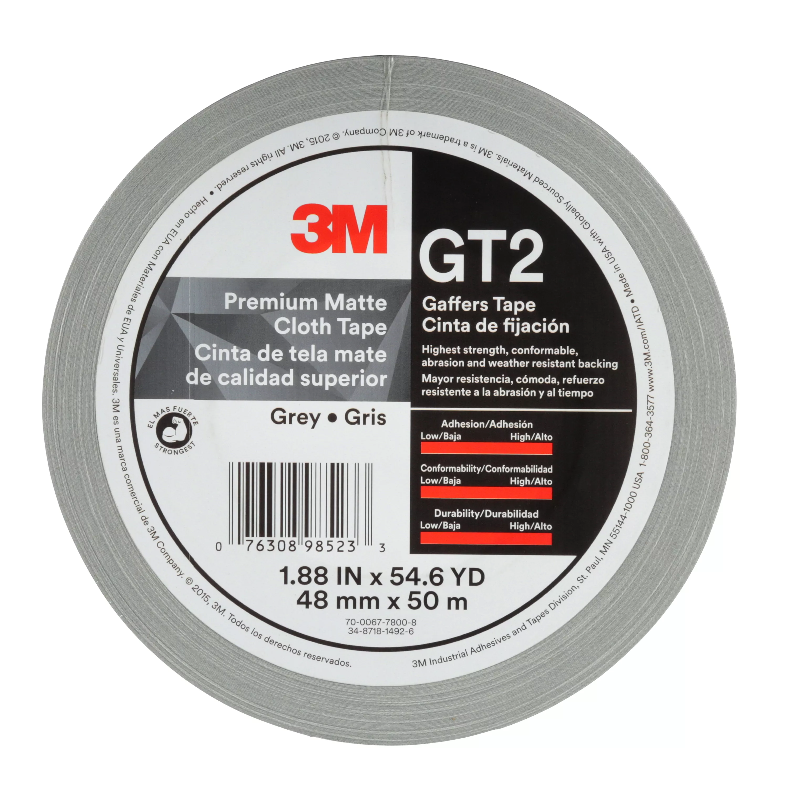 Product Number GT2 | 3M™ Premium Matte Cloth (Gaffers) Tape GT2