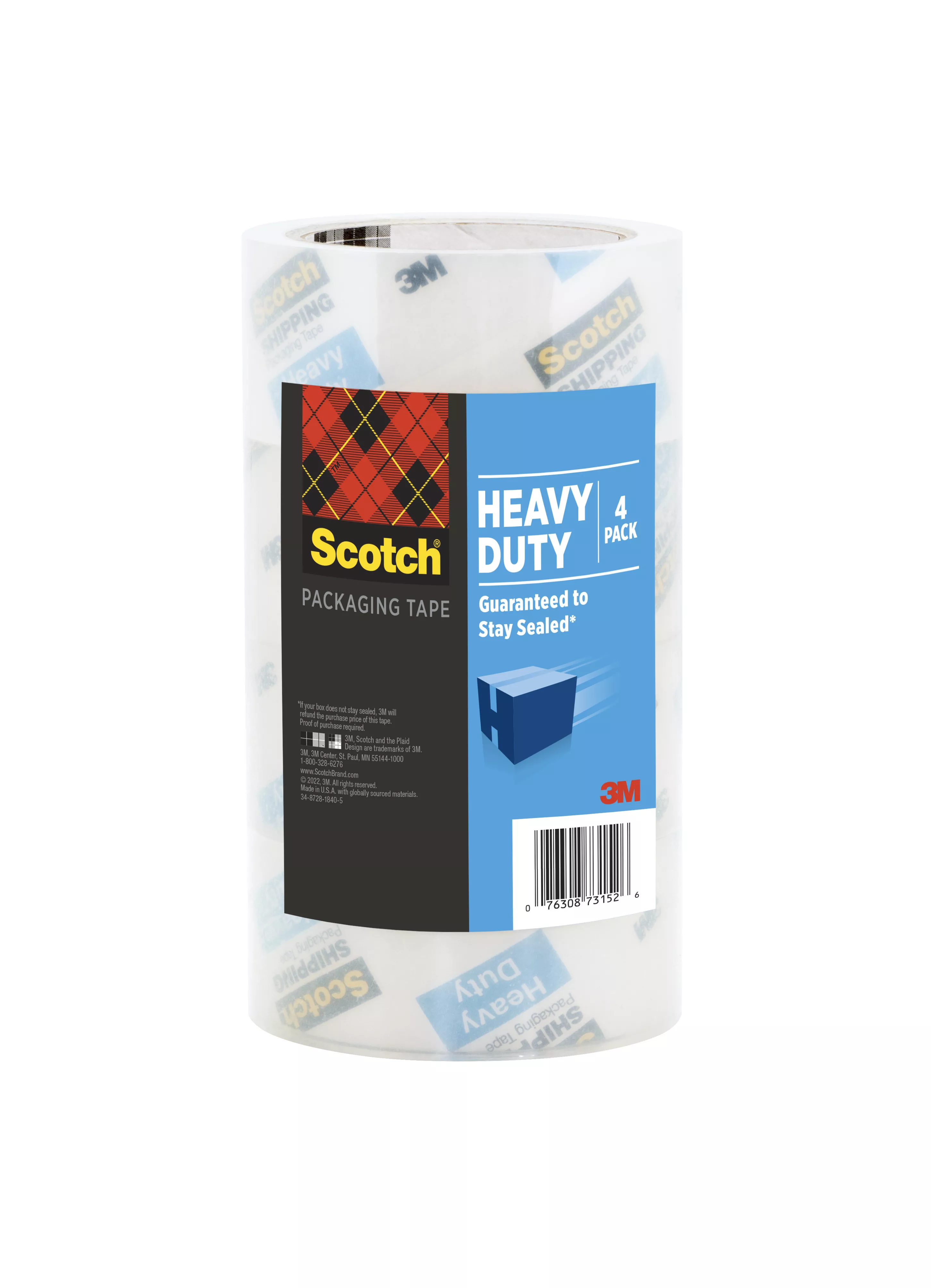 SKU 7100327997 | Scotch® Heavy Duty Shipping Packaging Tape 3850S-LR4-4GC