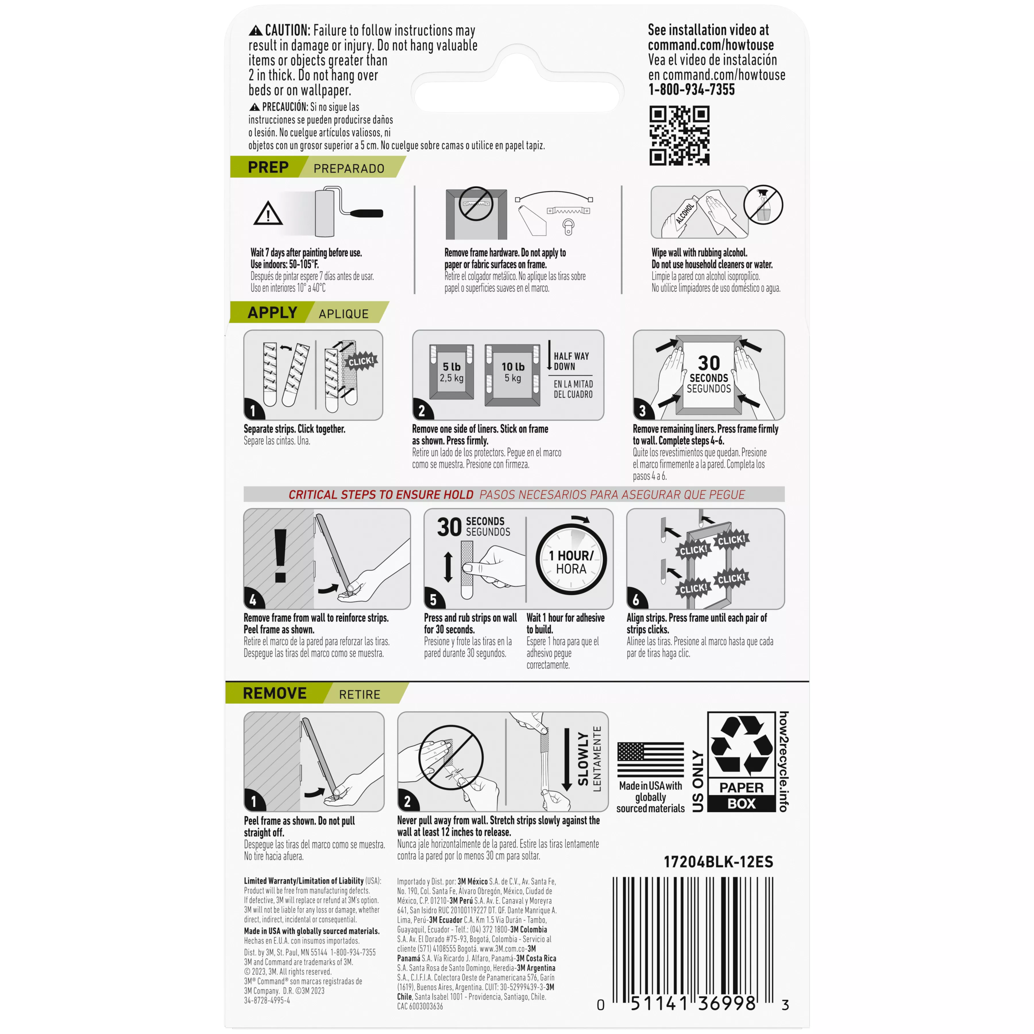 SKU 7100278448 | Command™ 10 lb White Picture Hanging Strips 17204-12ES