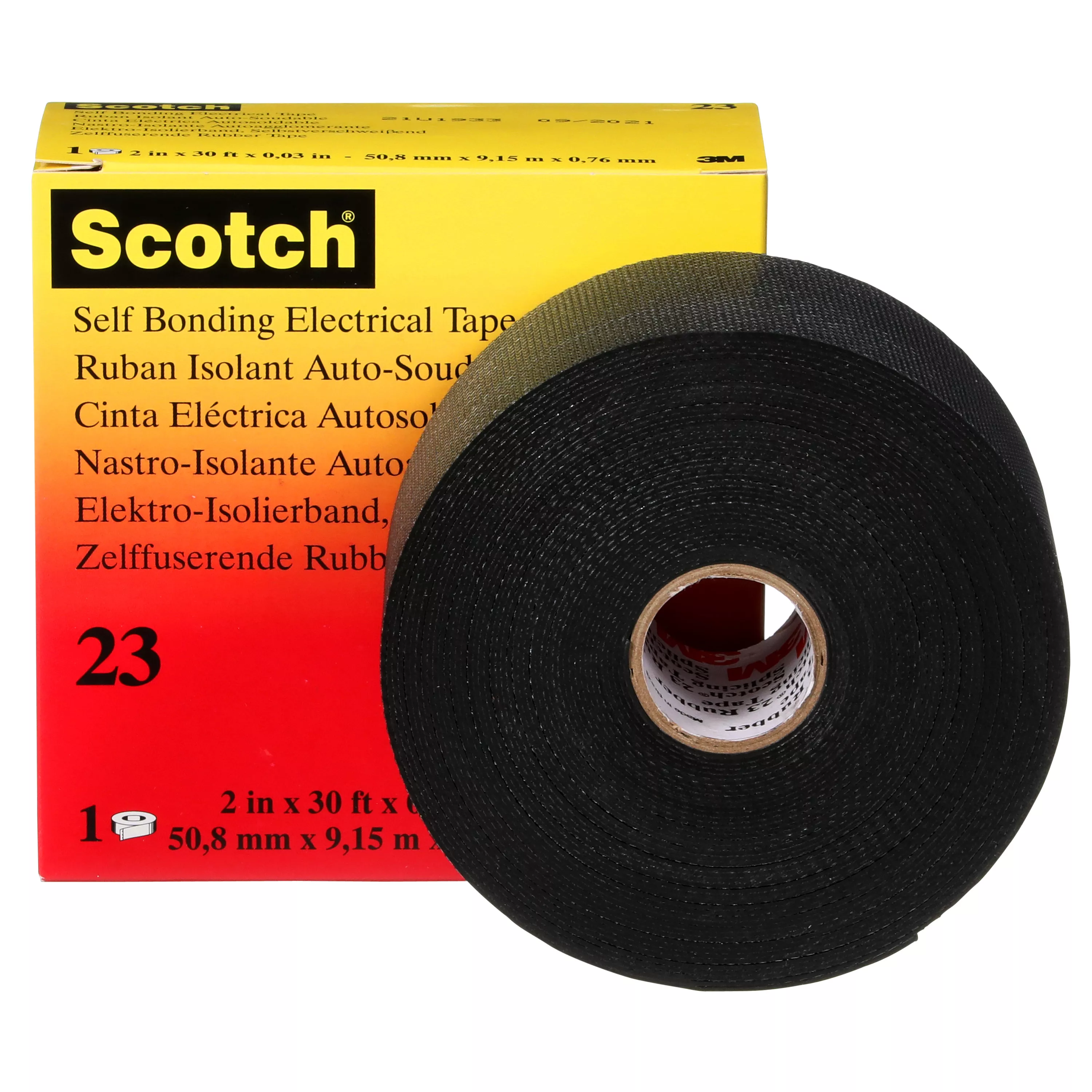 Scotch® Rubber Splicing Tape 23, 2 in x 30 ft, Black, 1 roll/carton, 16 rolls/Case