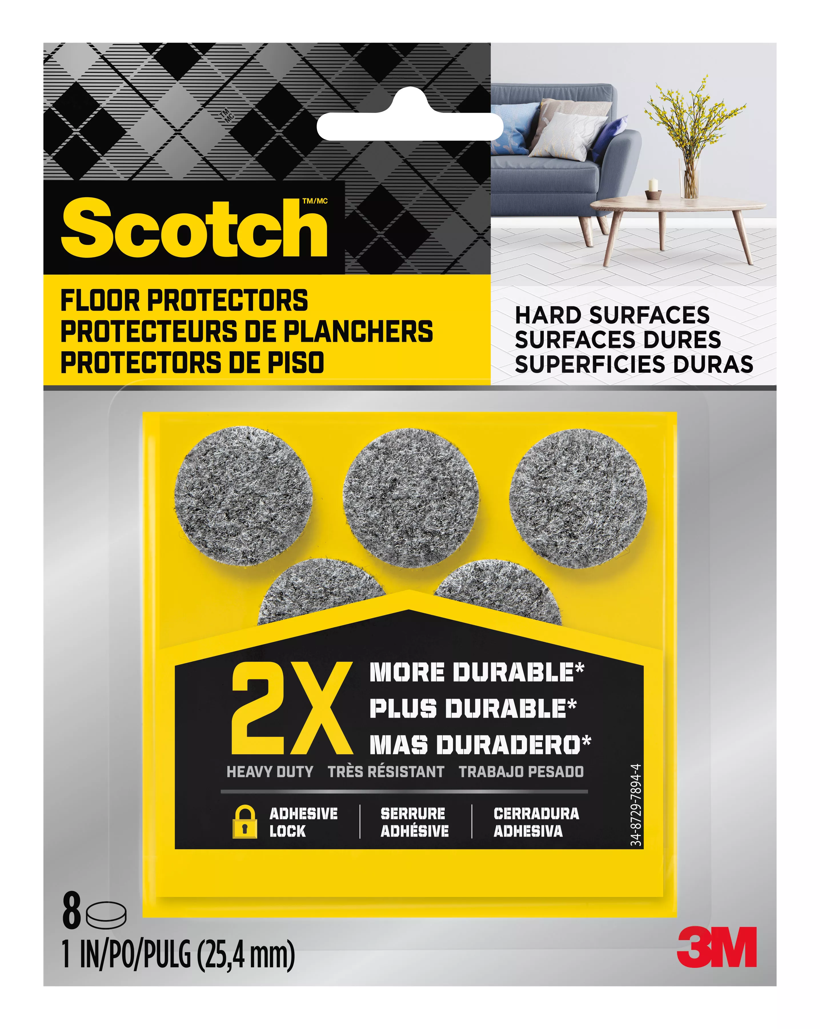 Scotch™ Heavy Duty Felt Pads SP870-NA, 1 inch