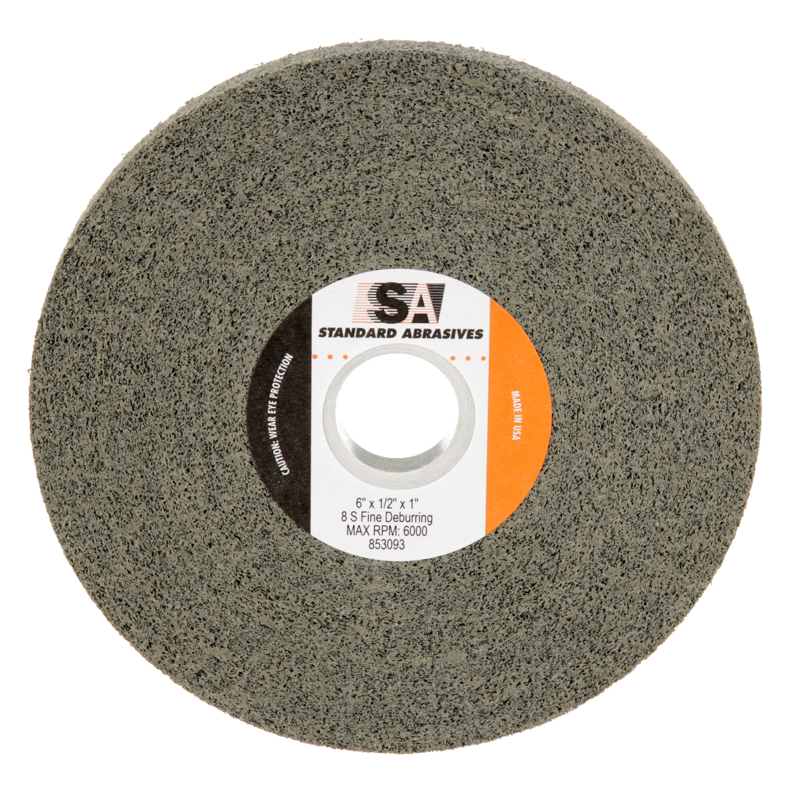 Standard Abrasives™ Deburring Wheel 853093, 6 in x 1/2 in x 1 in 8S FIN, 4 ea/Case