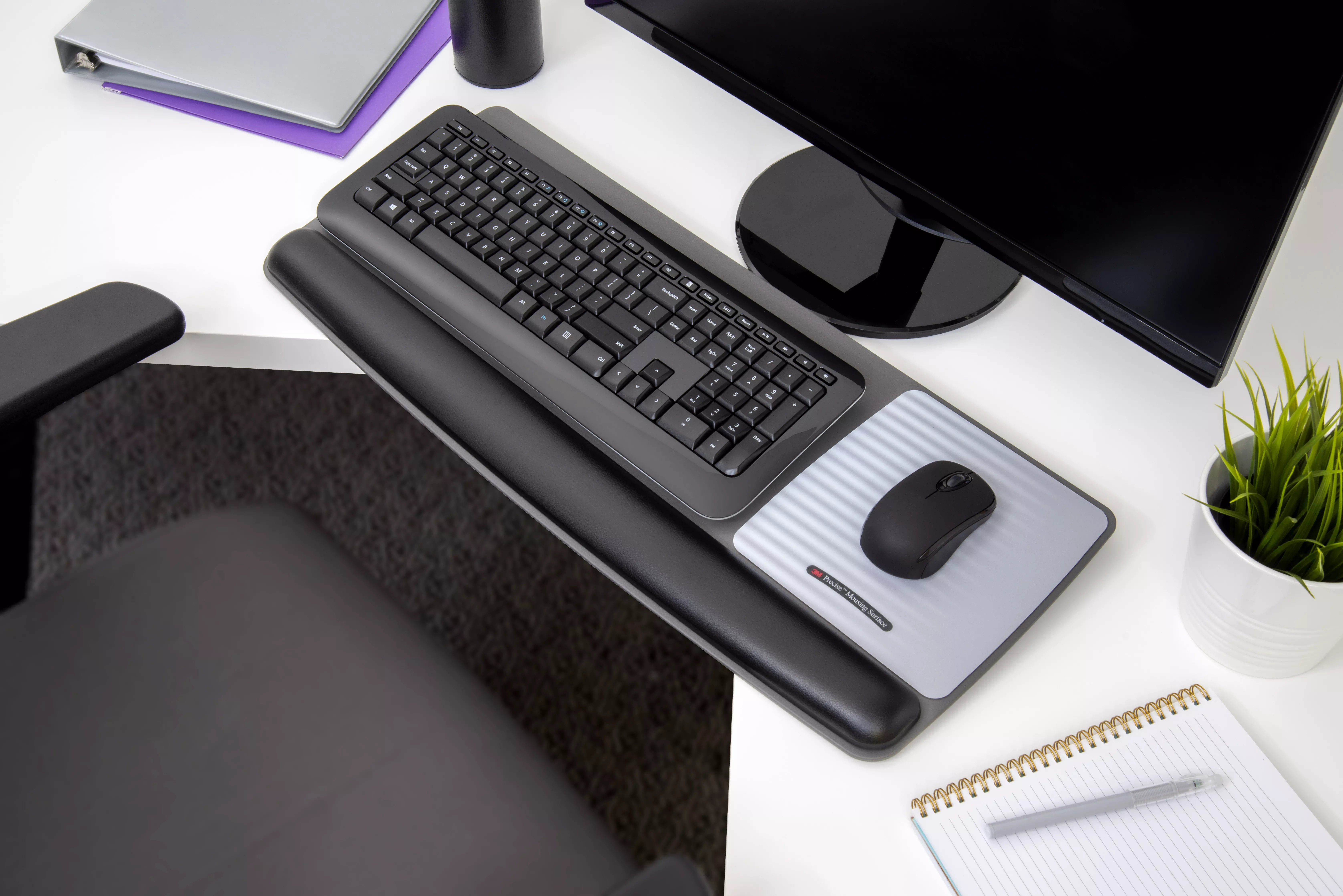 SKU 7100087063 | 3M™ Gel Wristrest Platform For Keyboard and Mouse With Precise™ Battery Saving Mouse Pad