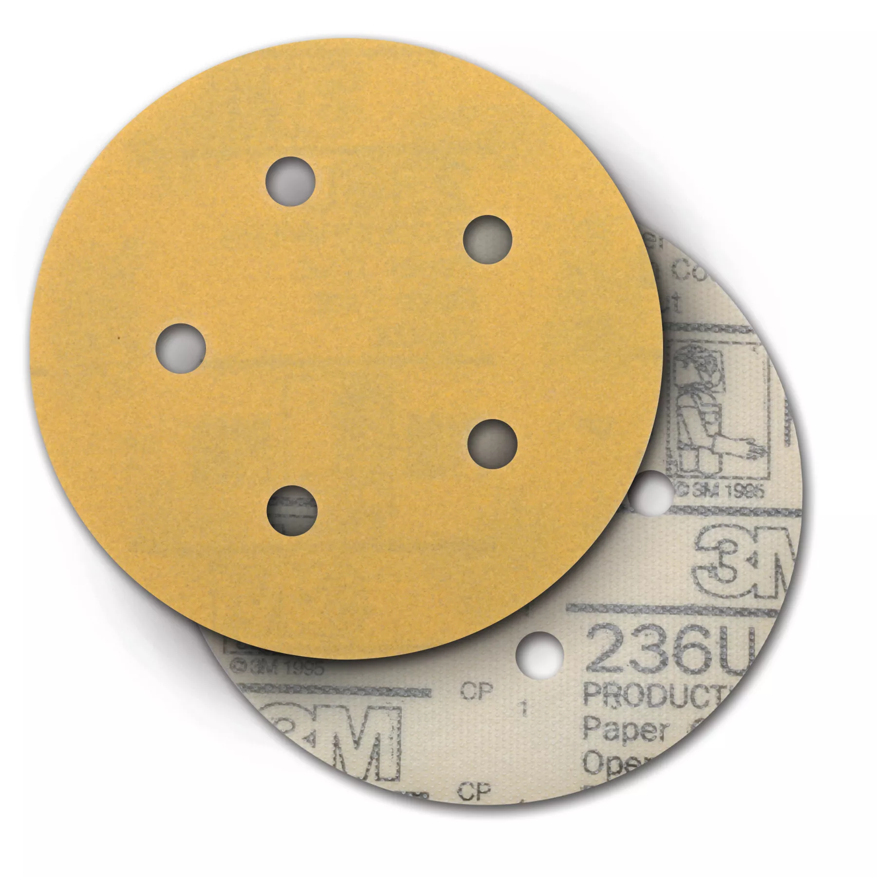 3M™ Hookit™ Paper Disc 236U, P120 C-weight, 5 in x NH, D/F 5HL, Die 500FH, 50/Carton, 250 ea/Case