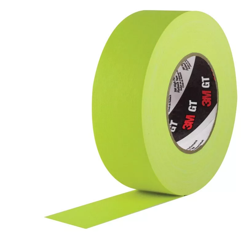 3M™ Premium Matte Cloth (Gaffers) Tape GT2, Fluorescent Yellow, 48 mm x
50 m, 11 mil, 24/Case