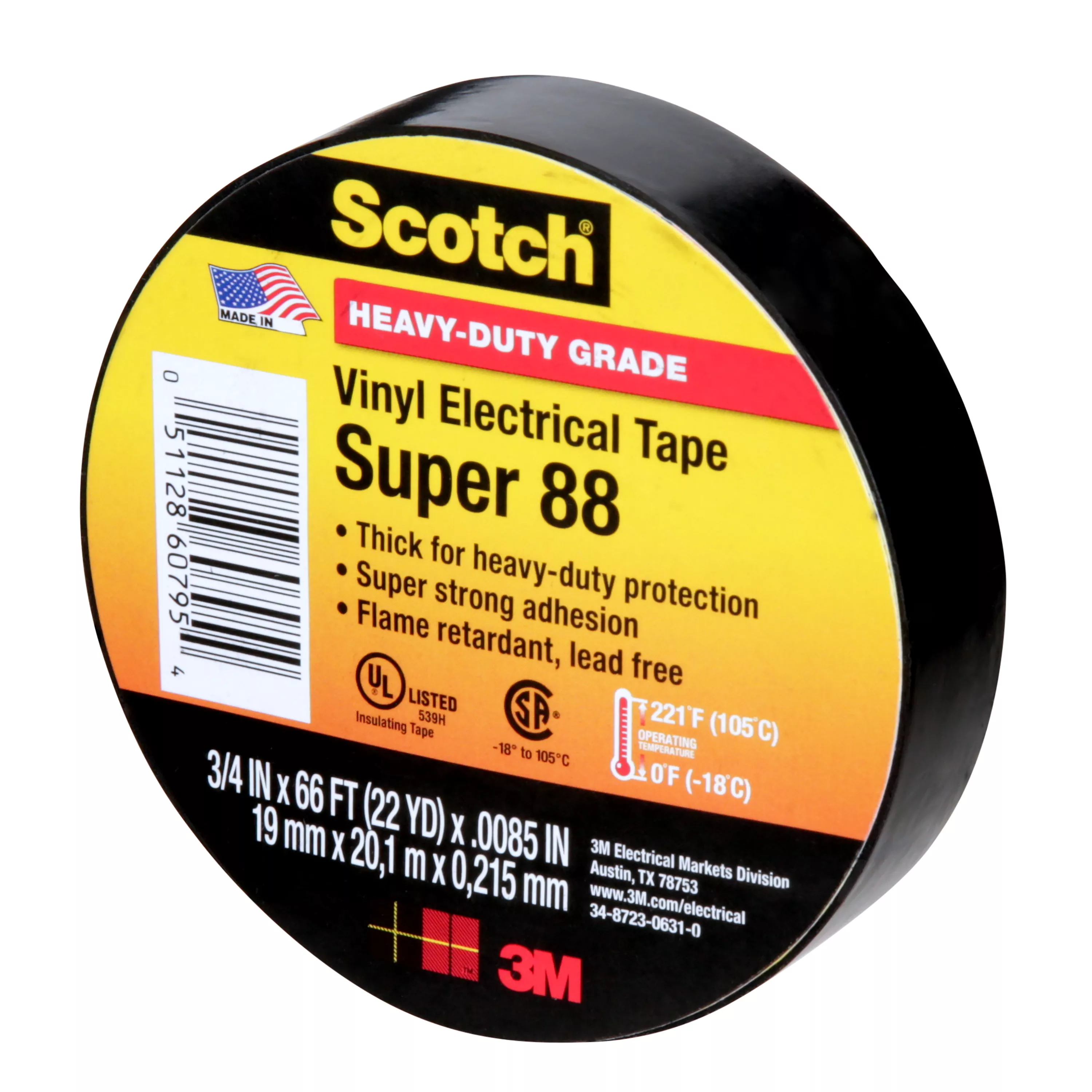 SKU 7100047911 | Scotch® Vinyl Electrical Tape Super 88