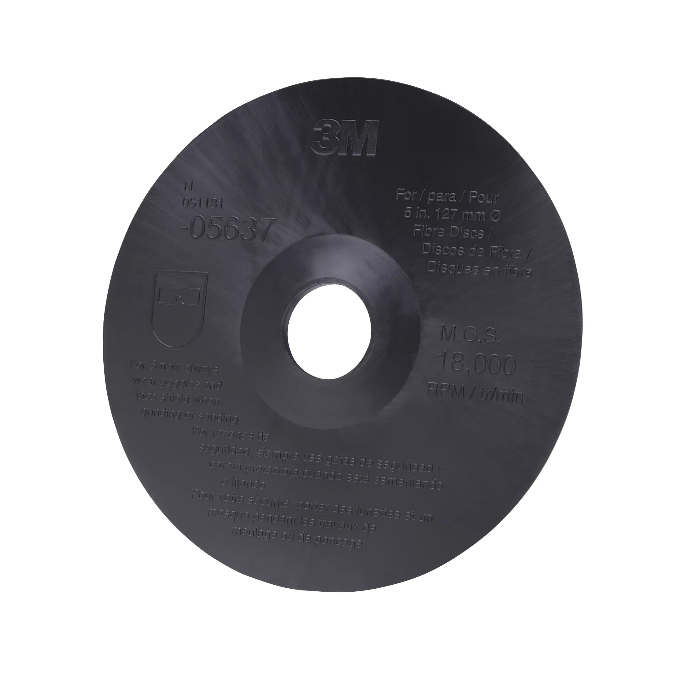 3M™ Fibre Disc Backup Pad, 05637, 5 in x 7/8 in, 10 discs per case